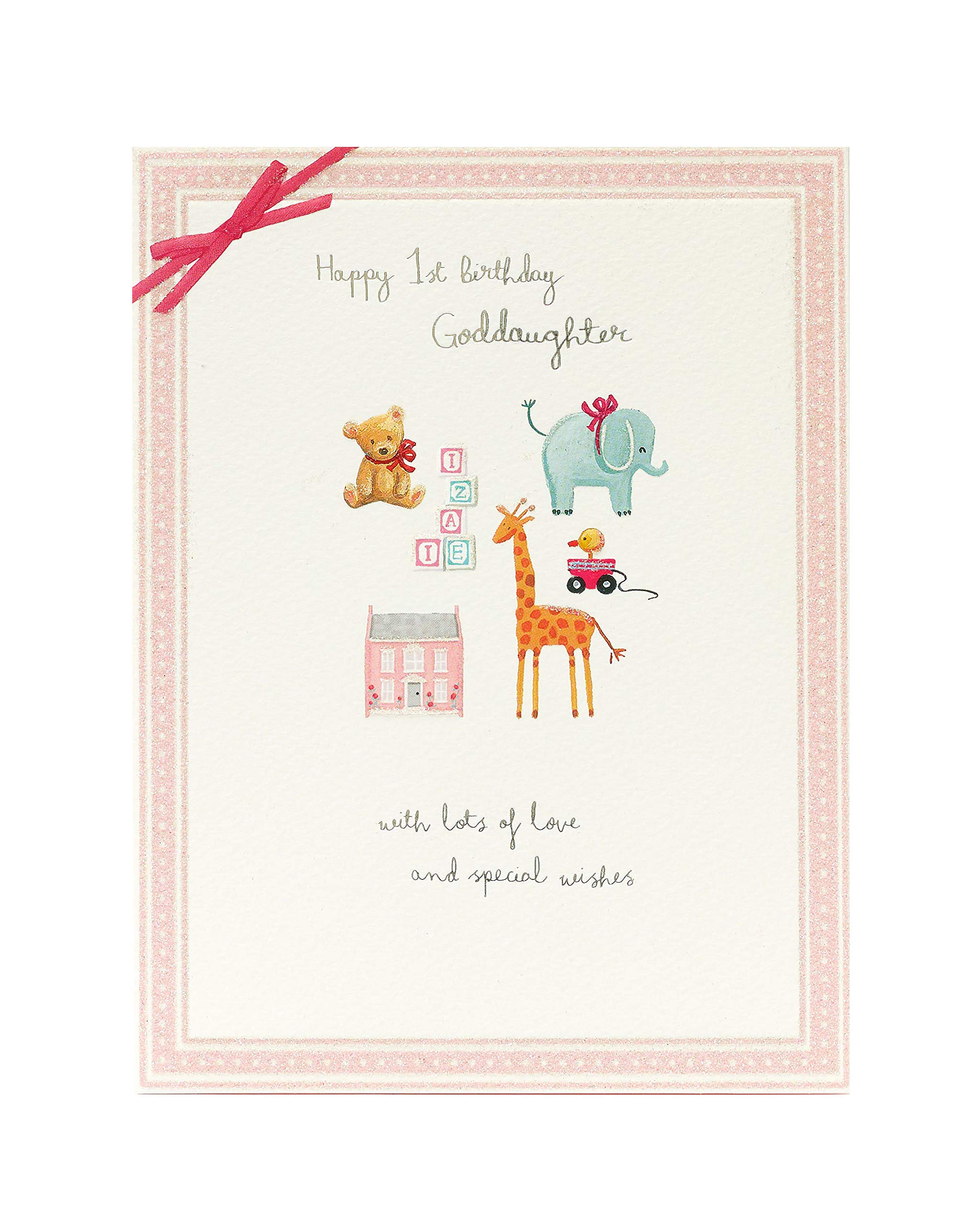 1st Birthday Card for Granddaughter - Cute Animal Design for Girls | Perfect 1st Birthday Gift