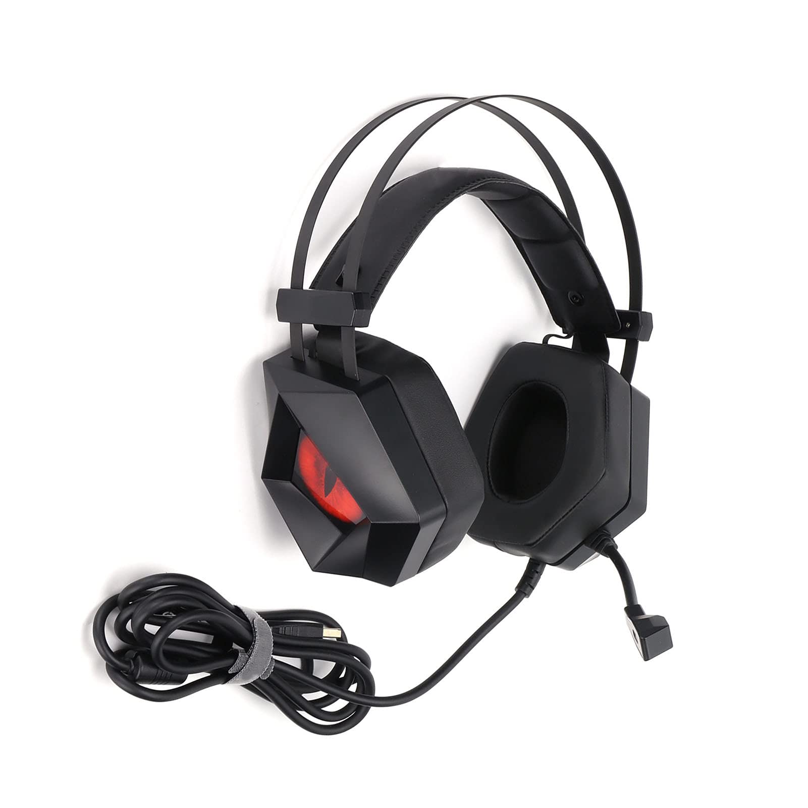 USB Wired Gaming Headset with 40mm Speakers & Microphone - Noise Cancelling Over-Ear Headphones for PC, Compatible with Windows XP/7/8/10 - Perfect for Online Gaming, Streaming & Video Calls