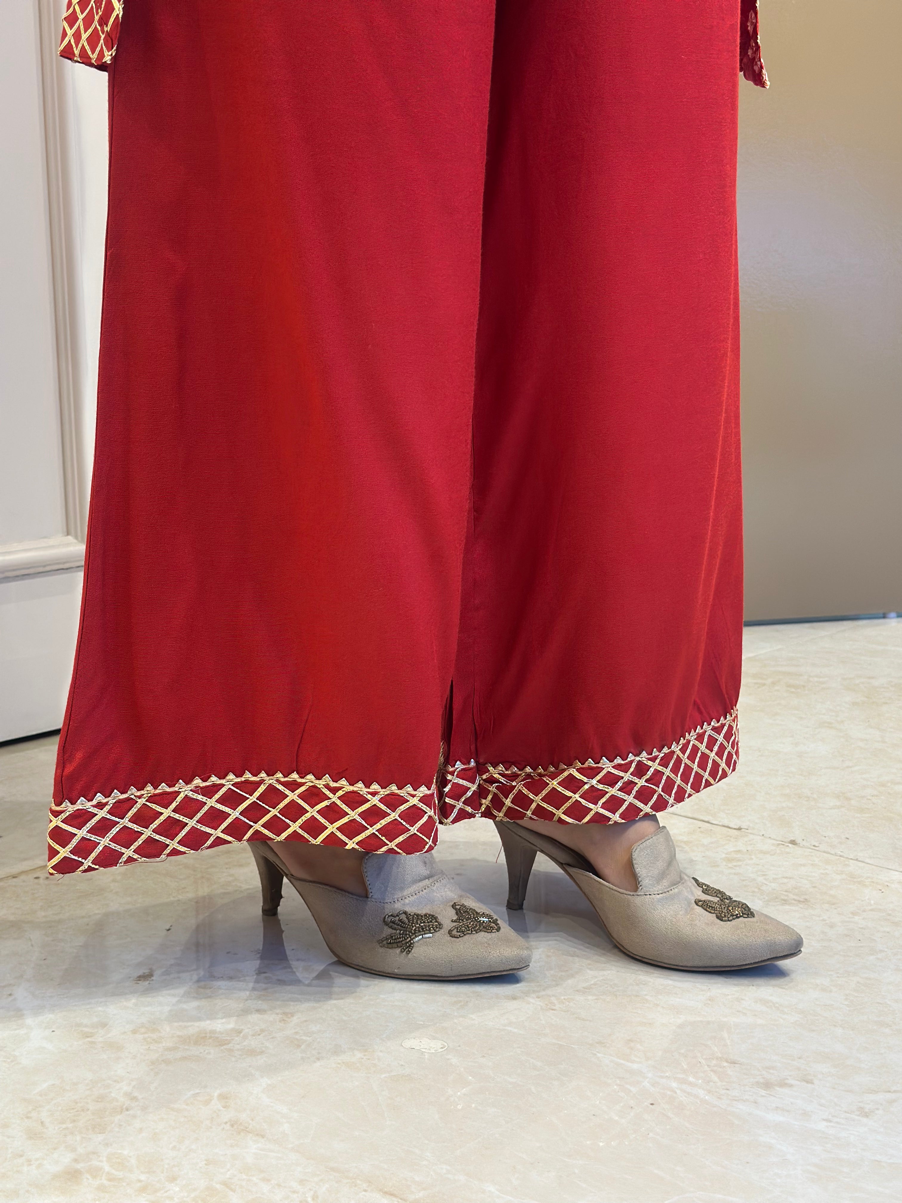 Gota Bandhej Co-Ord Set | Traditional Indian Embroidered Women's Outfit | Perfect for Festivals, Weddings & Ethnic Occasions