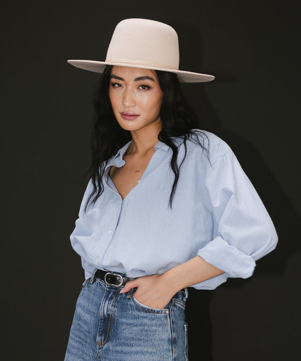 Rue Open Crown Hat - Stylish Summer Sun Hat for Women, Wide Brim Floppy Hat for Beach, Garden & Outdoor Activities