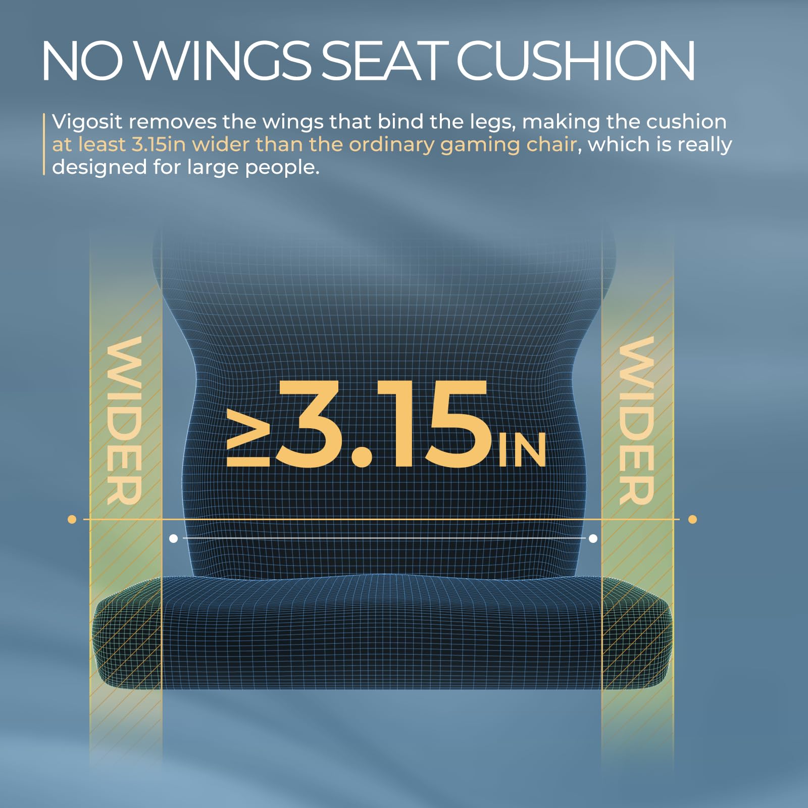 **Ergonomic Gaming Chair PRO - Heavy Duty Office Desk Computer Chair with Lumbar Support & Footrest - Big & Tall Mesh Gamer Chair with Cushion for Adults (Light Blue) - Perfect for Esports, Streaming & Long Work Sessions**