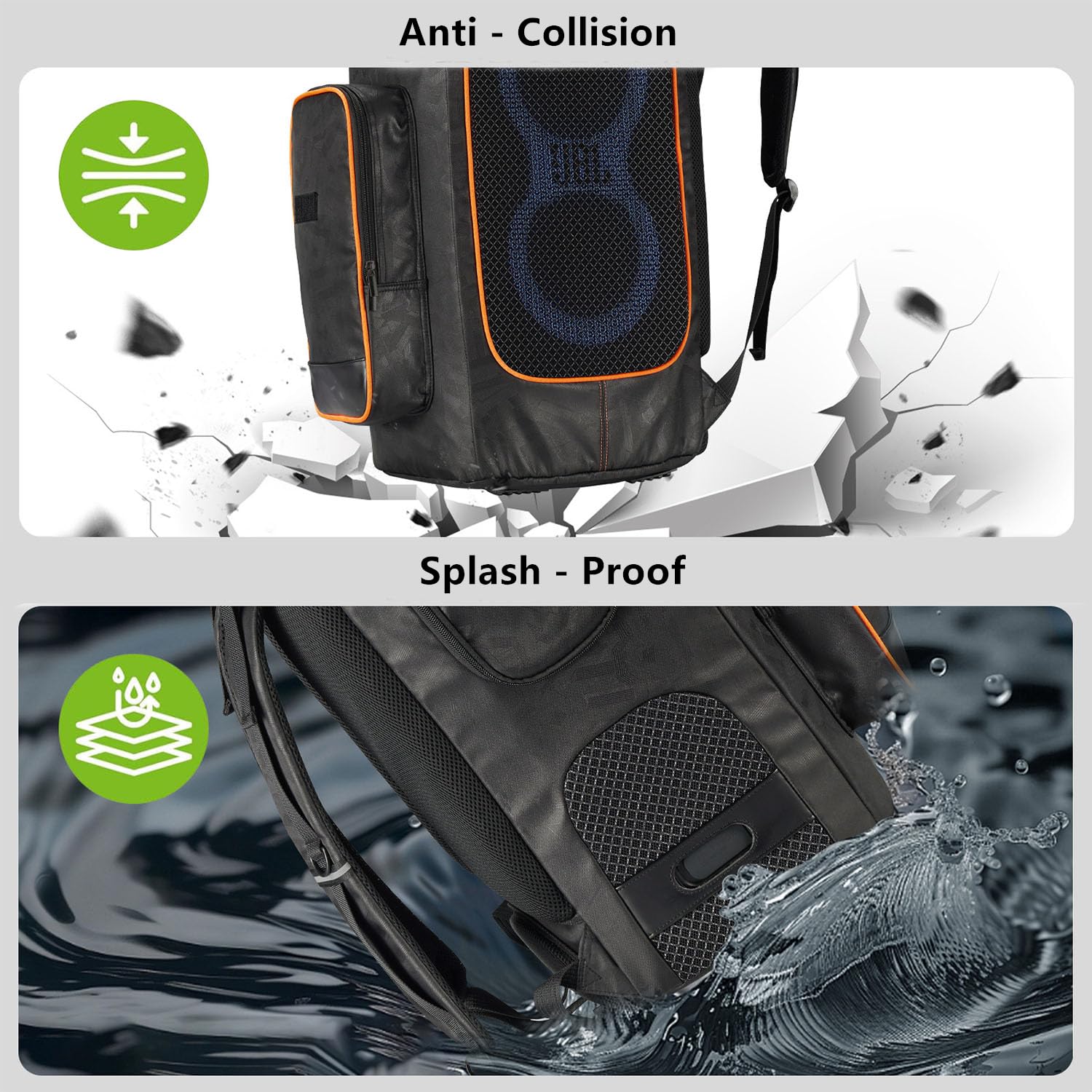 JBL PartyBox 110/120 Portable Speaker Carry Case - Durable Tote Bag & Backpack for Travel & Parties | Water-Resistant Protective Cover (Black) | Perfect for Outdoor Events, Beach Trips & DJ Gigs