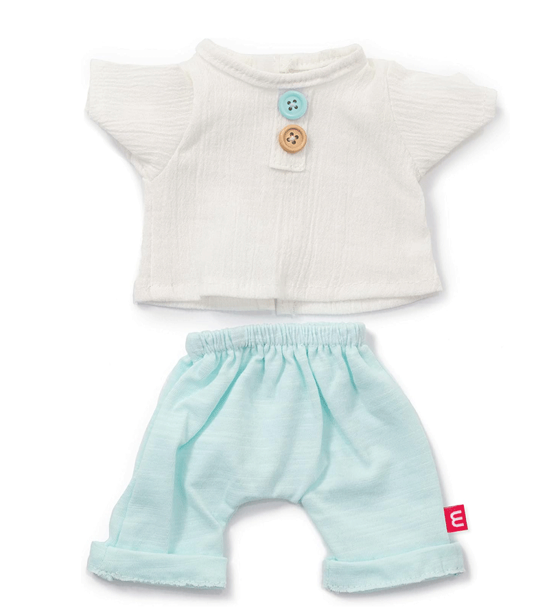 Miniland 38cm Doll Outfit - Stylish Shirt & Blue Trousers for Fashion Play, Pretend Dress Up & Collectible Display