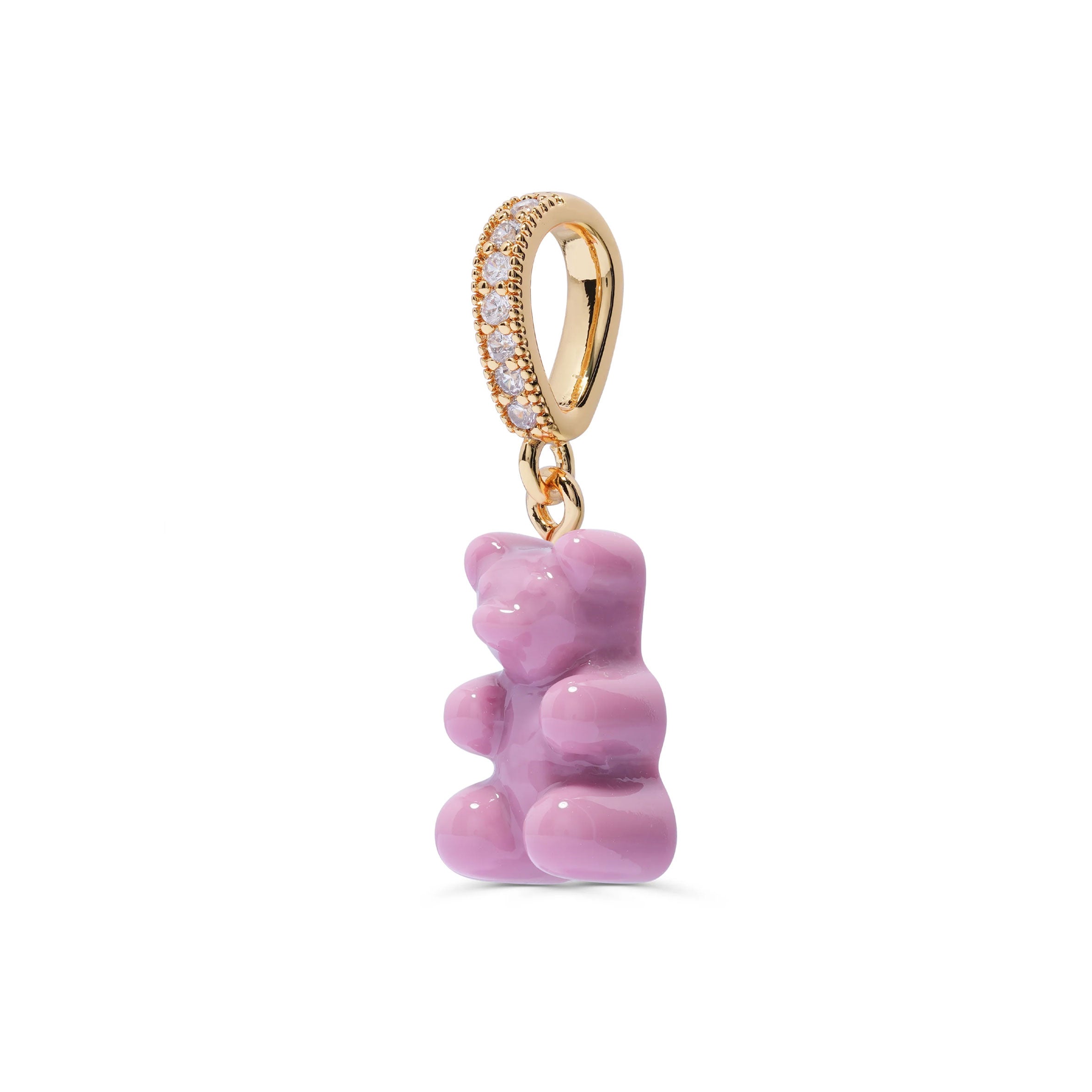 Nostalgia Bear Glossy Pendant Necklace with Crystal Gold Connector - Perfect for Gifts, Anniversary & Everyday Elegant Jewelry
