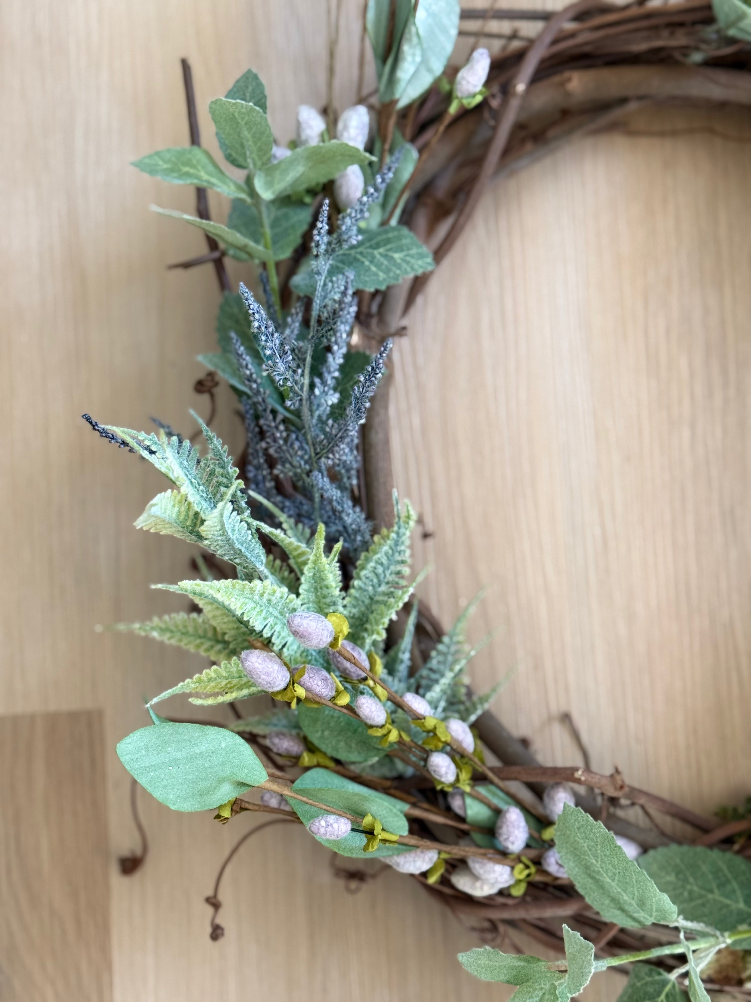 Frosted Twilight Wreath - Elegant Winter Holiday Door Decoration for Christmas, Thanksgiving & Home Decor