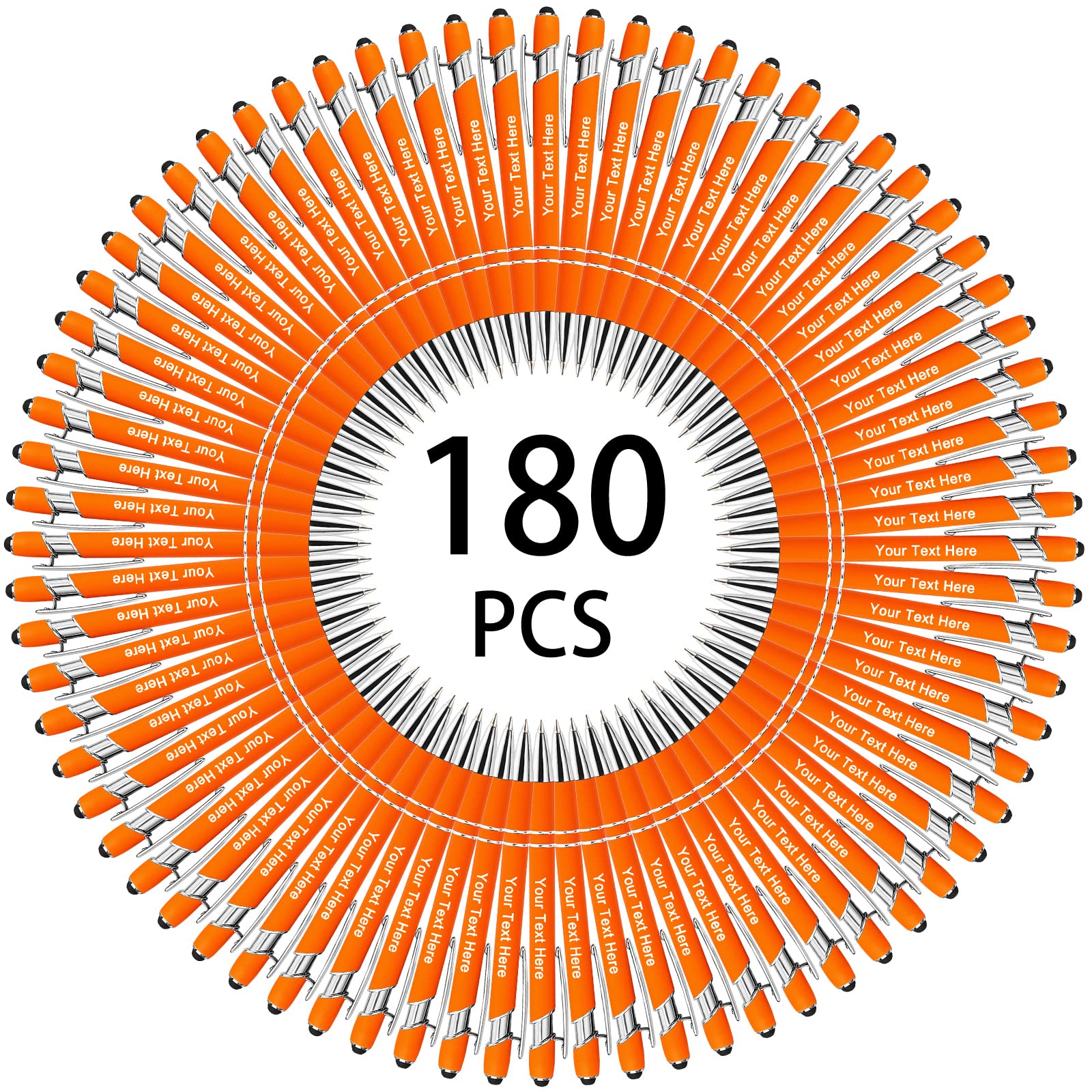 500 Bulk Custom Engraved Ballpoint Pens with Stylus Tip - Retractable Multi-Color Business Pens with Black Ink for Office, Graduation, Journaling & Signatures - Perfect for Corporate Gifts, School Events & Professional Use