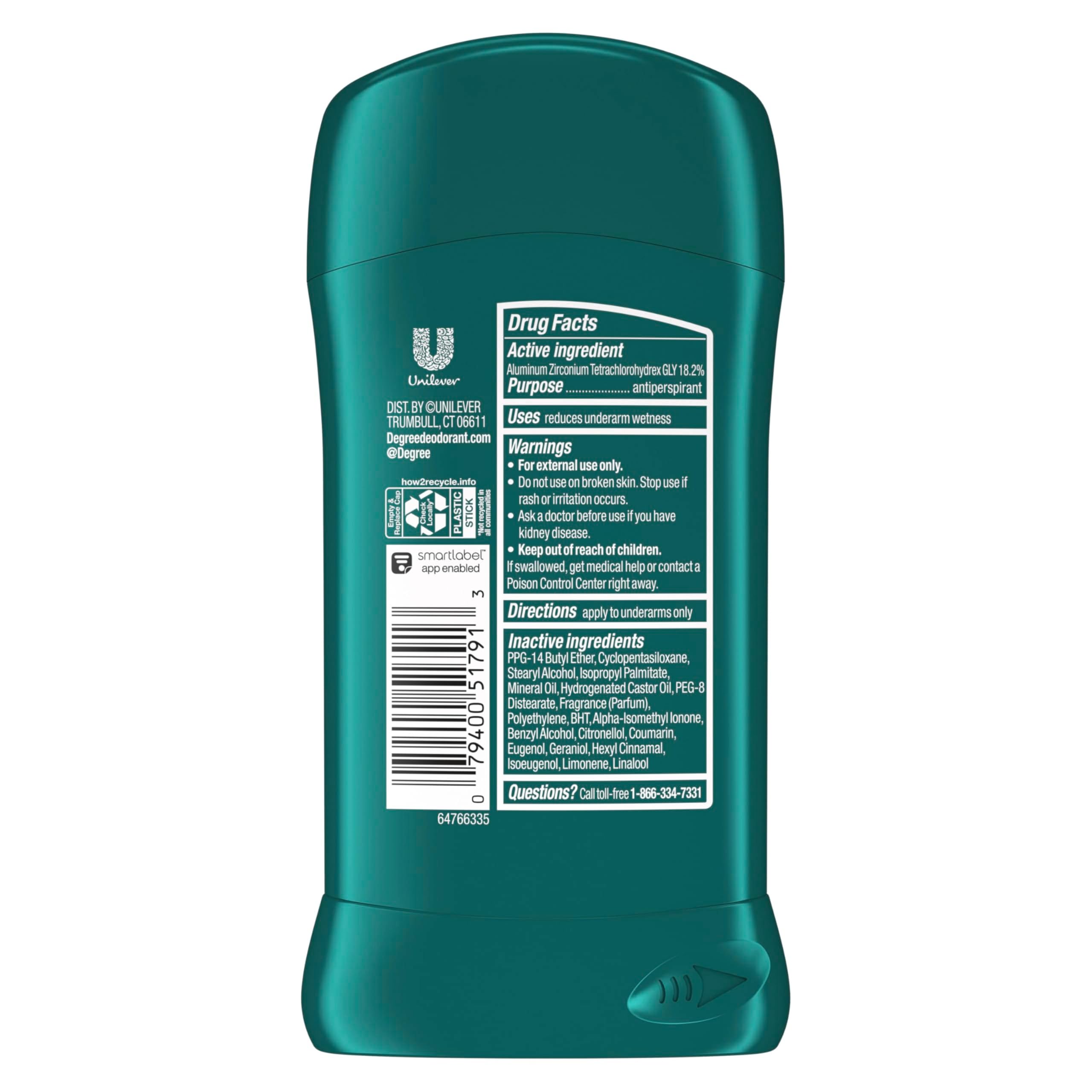Degree Men Ultra Fresh Antiperspirant Deodorant Stick for Men - 4 Pack Cool Rush Scent, 2.7 oz Each - Long-Lasting Odor & Wetness Protection for Active Lifestyles, Gym & Workout Essentials