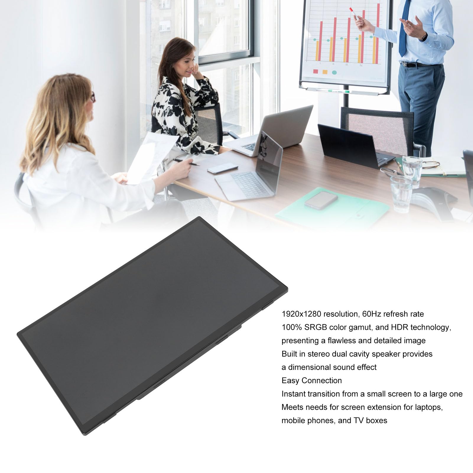 18.5 Inch Portable Touchscreen Monitor with 120Hz Refresh Rate, Full HD 1920x1080 HDR Display - Second Screen Extender for Gaming, Laptop, PC & Phone - Perfect for Travel, Work & Entertainment