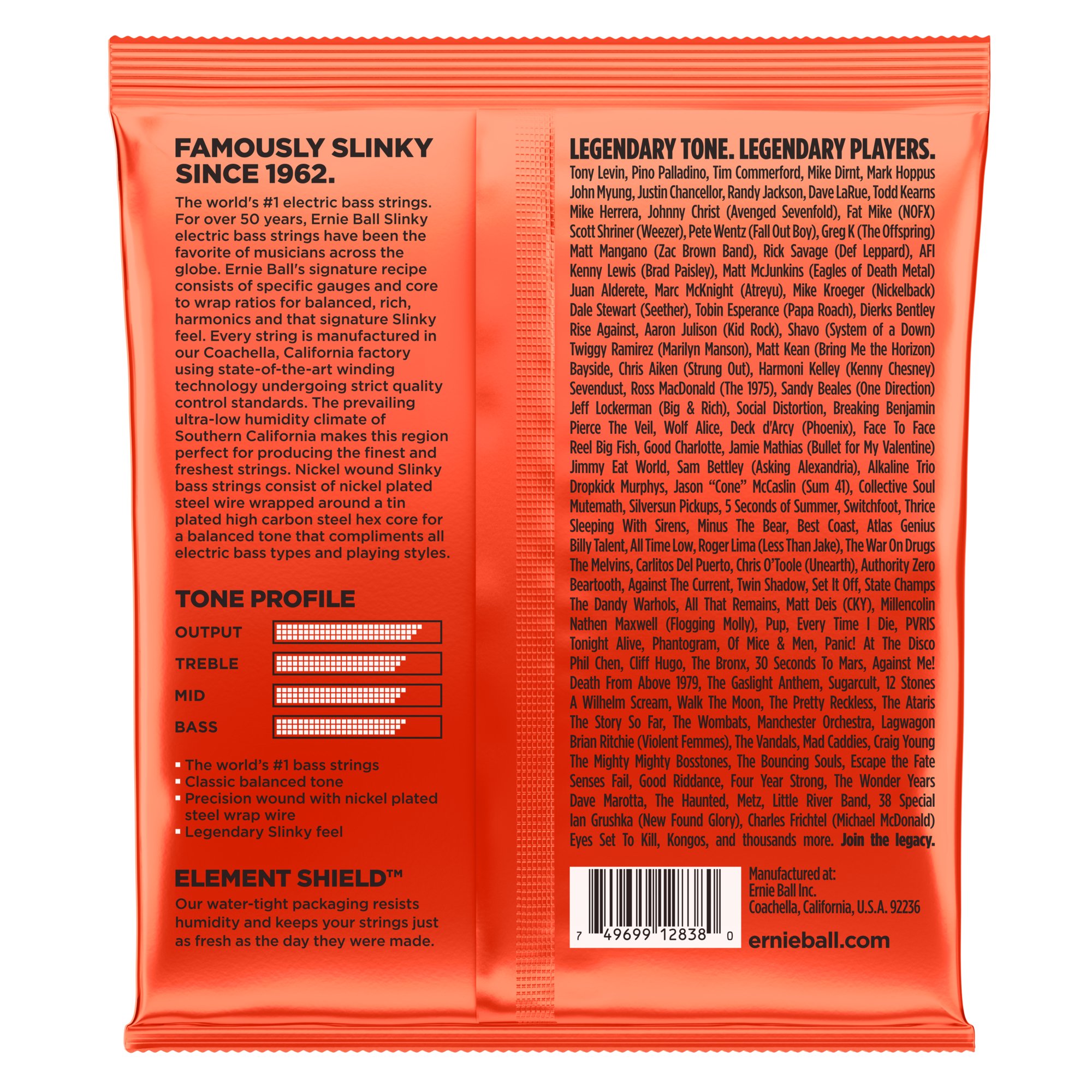 Ernie Ball 6-String Long Scale Slinky Nickel Wound Bass Guitar Strings, 32-130 Gauge (P02838) - Perfect for Rock, Metal & Jazz Bass Players - Studio & Live Performance