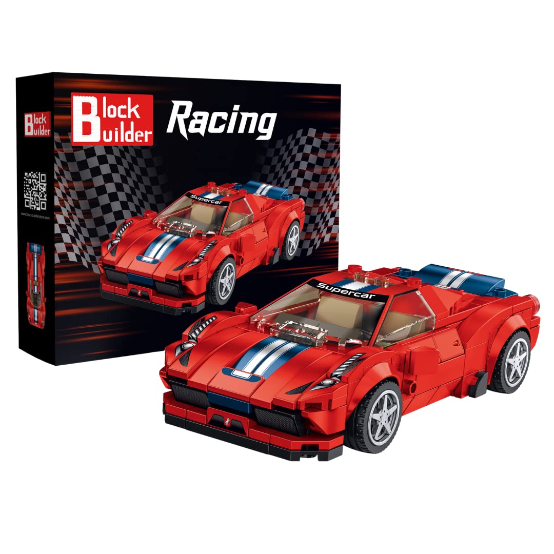 Ferrari F8 Racing Car Building Block Set (306 Pieces) - Creative Construction Toy for Kids & Adults - Perfect for STEM Learning, Birthday Gifts & Family Bonding Activities