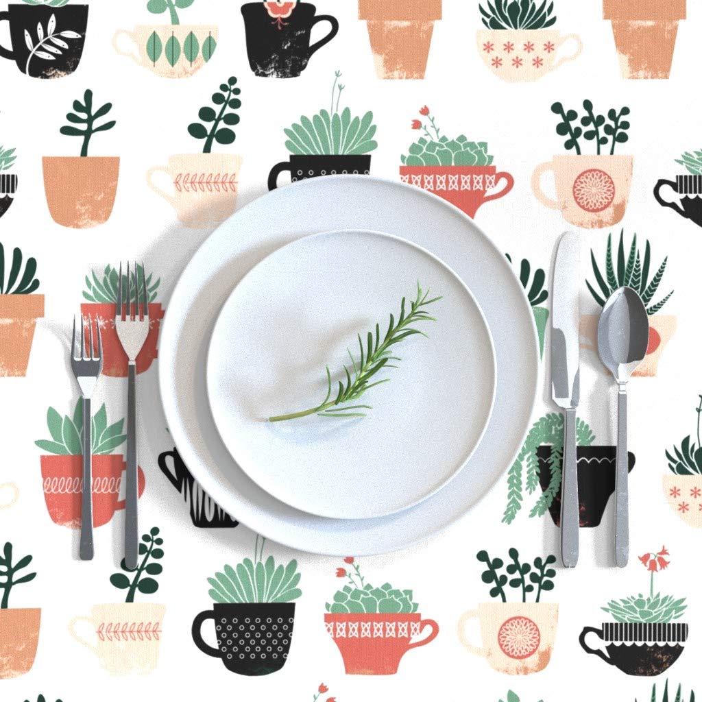 Premium Spoonflower Cotton Sateen Tablecloth 90
