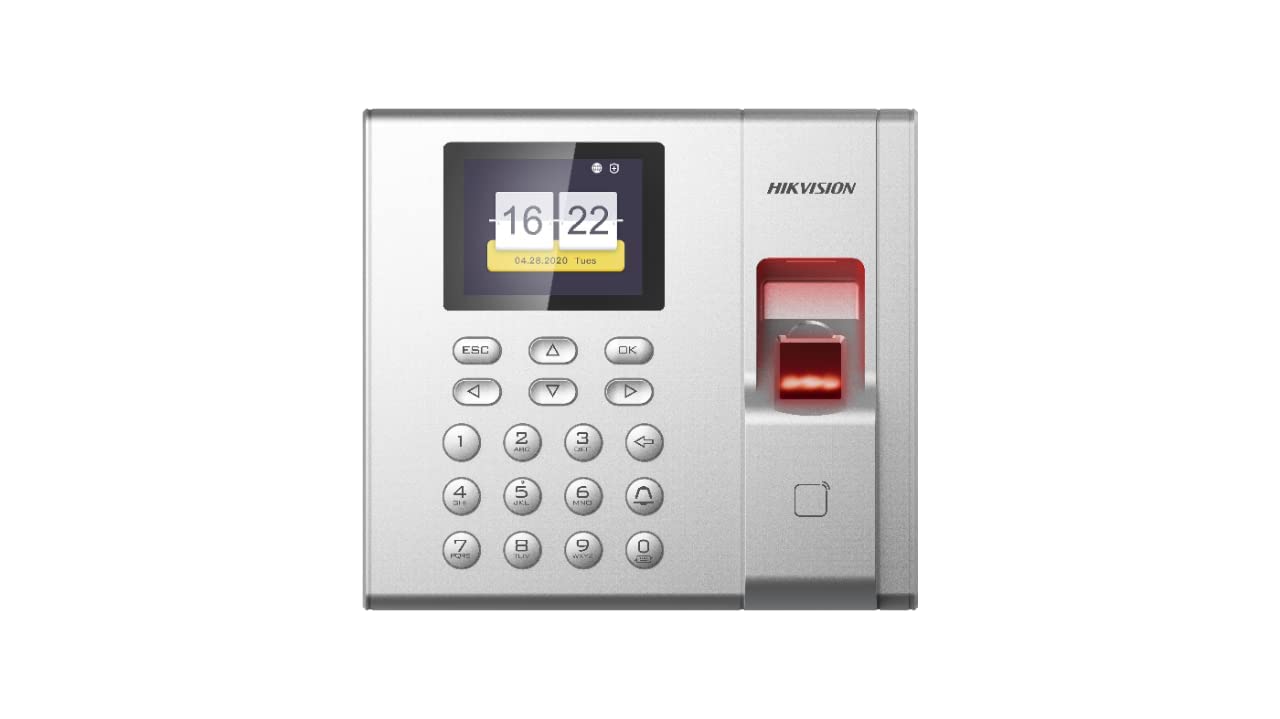 HIKVISION DS-K1T8003EF Biometric Fingerprint & RFID Card Access Control System - 1000 Fingerprint Capacity with 200 JK Vision Smart Cards for Office Security & Time Attendance Tracking