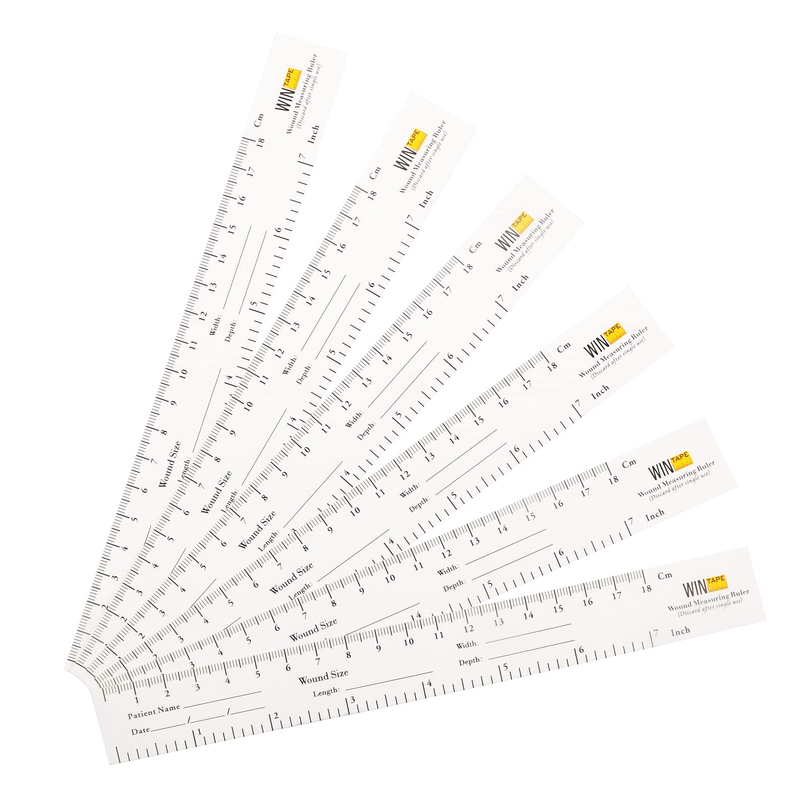 7'' Paper Wound Ruler - Pack of 100 Disposable Medical Measuring Tapes for Accurate Wound Measurement | Ideal for Clinics, Hospitals & First Aid Kits