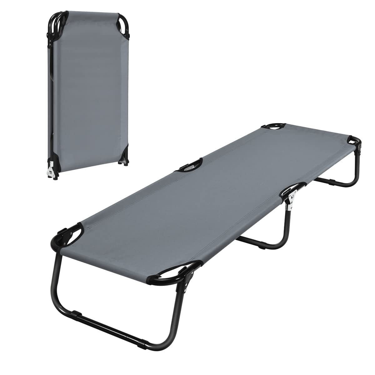 Heavy Duty Folding Camping Cot - Portable Sleeping Bed for Adults & Kids - Indoor Outdoor Use for Hiking, Camping