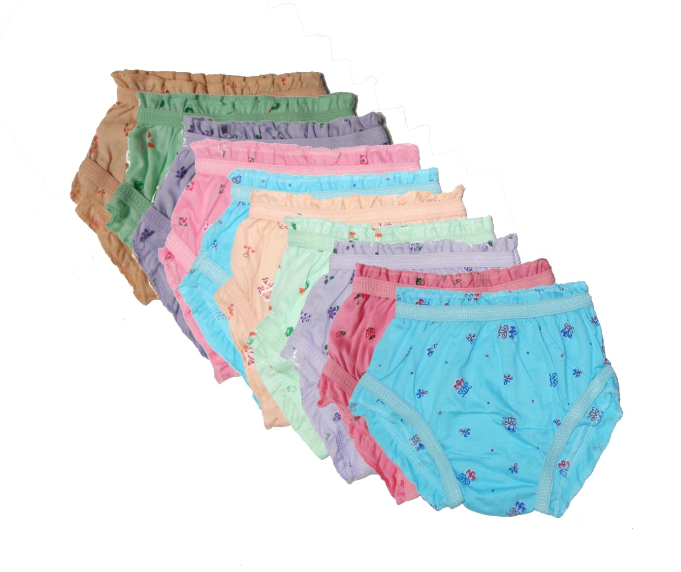 New Day Baby Girls' Cotton Underwear 10-Pack - Soft & Breathable Toddler Panties for Everyday Comfort & Playtime
