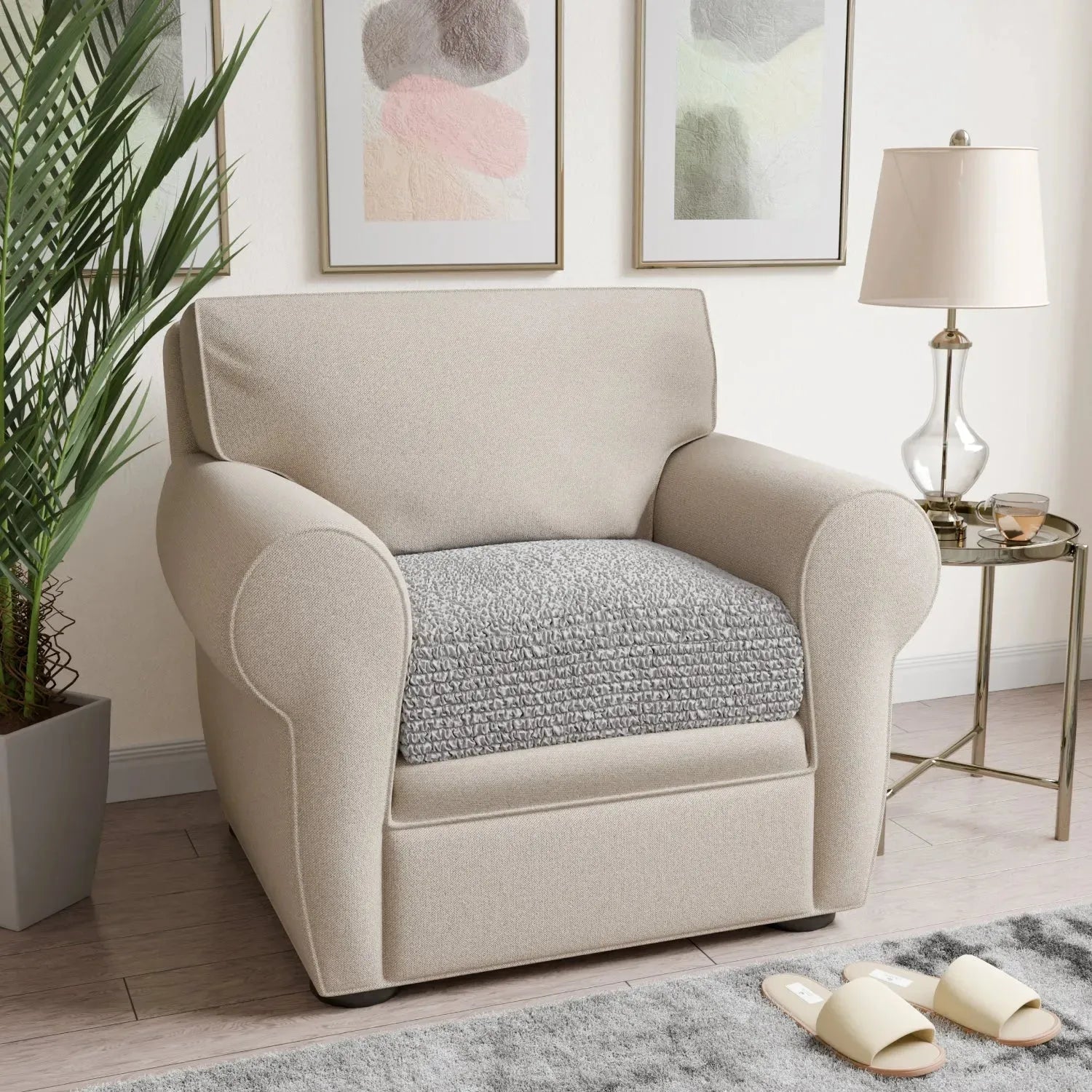 Premium Microfiber Seat Cushion Cover - Soft & Durable Sofa Chair Protector - Perfect for Living Room, Office, or Car Use