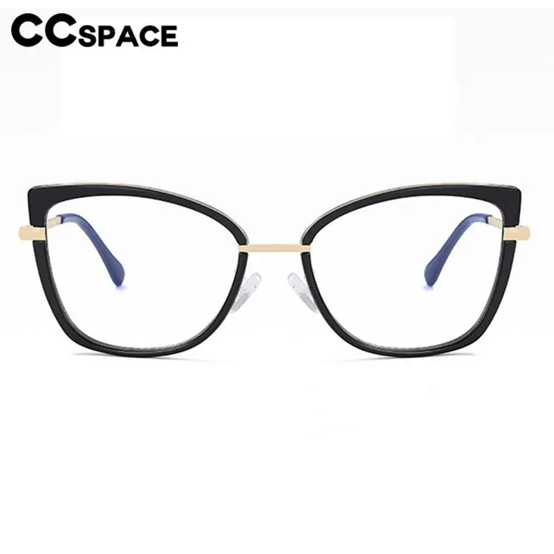 CCspace Women's Full Rim Square Titanium Eyeglasses Frame 56966 - Lightweight & Durable Glasses for Work, Reading & Fashion