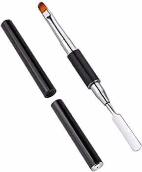 B-LADY 2-in-1 Poly Gel Nail Brush with Spatula - Professional Stainless Steel Nail Art Tool for PolyGel, UV Gel & Acrylic Nails Extension - Perfect for Salon, Home Manicure & DIY Nail Designs