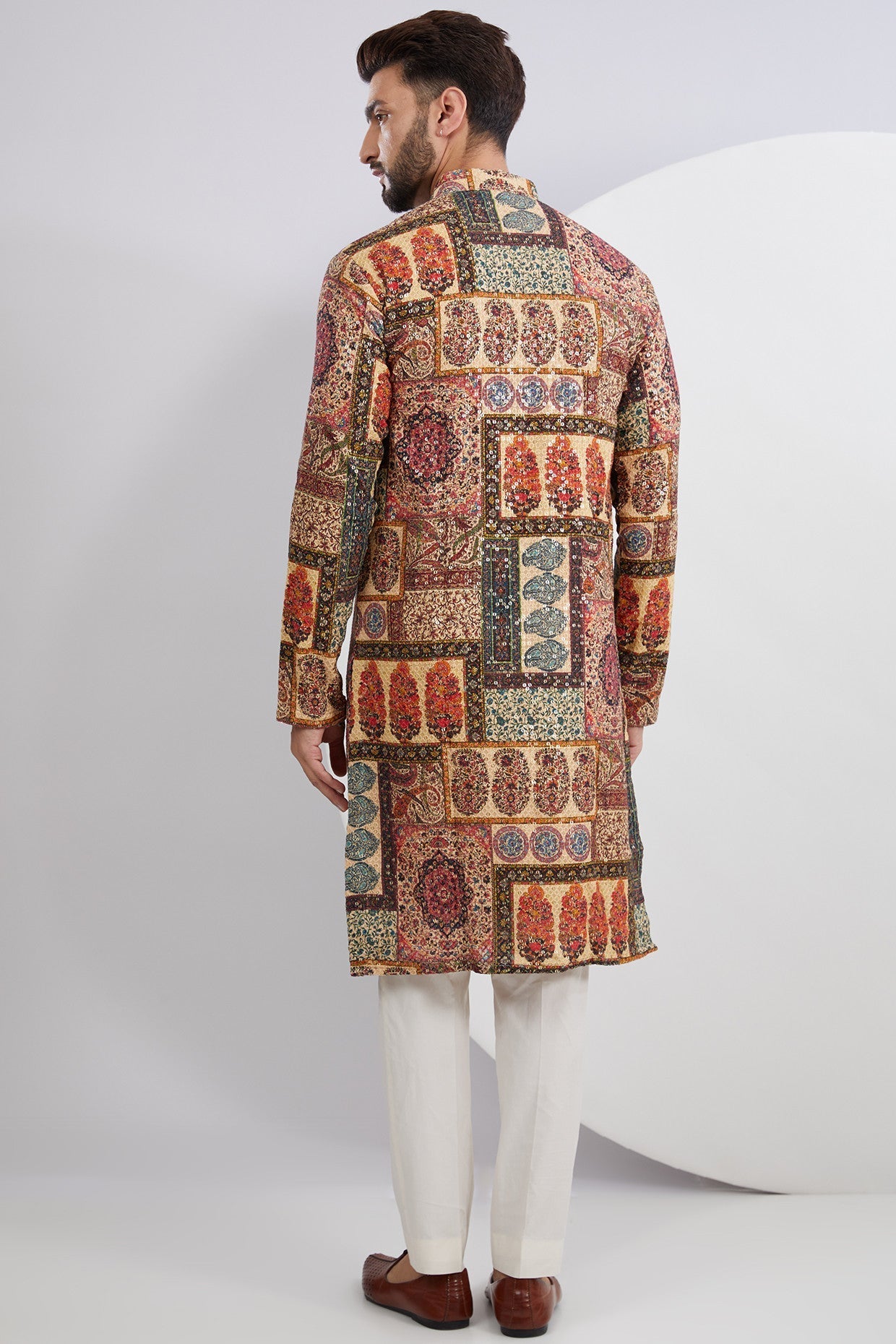 Exquisite Multi Embroidered Kurta with Traditional Kalamkari Kashmiri Print - Perfect for Festivals, Weddings & Ethnic Fashion