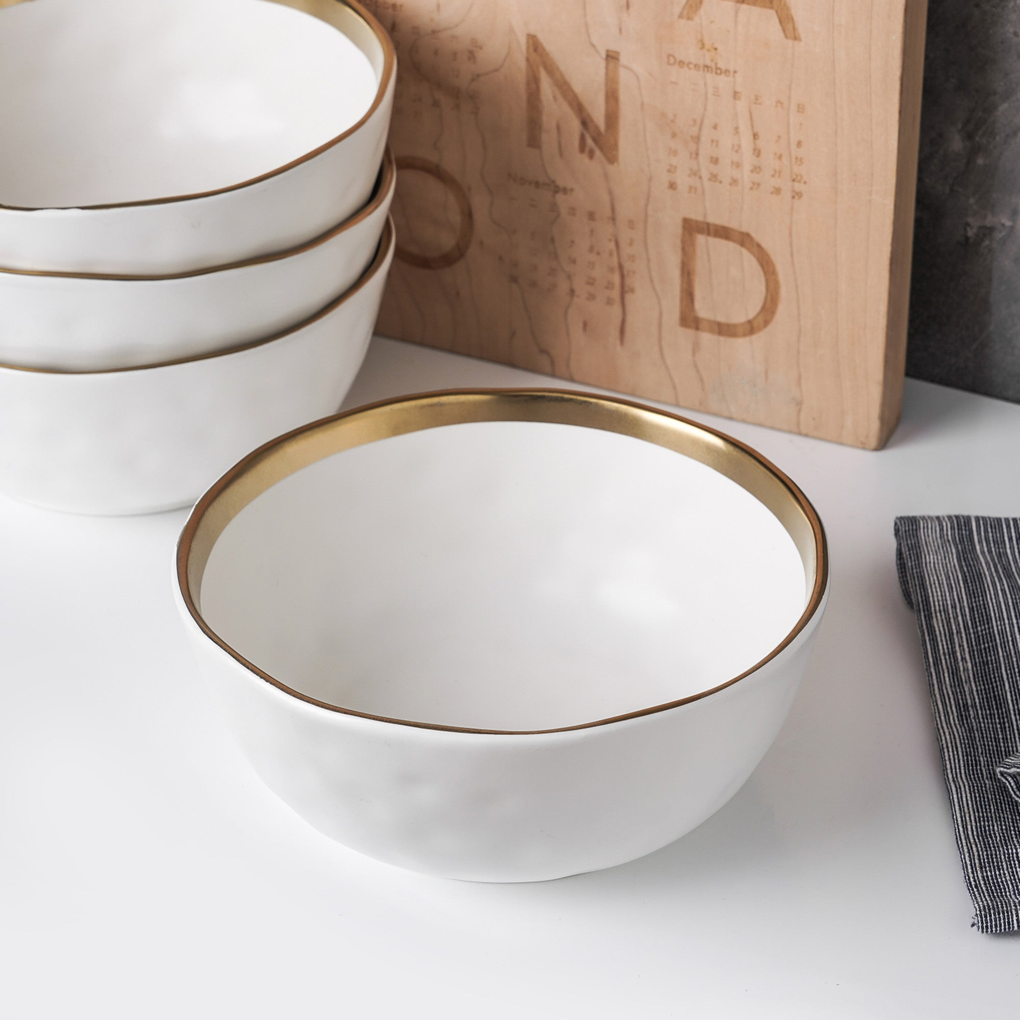 Florian Porcelain Bowl - Elegant White Ceramic Serving Bowl for Soup, Salad, Pasta | Perfect for Dining, Entertaining & Home Decor
