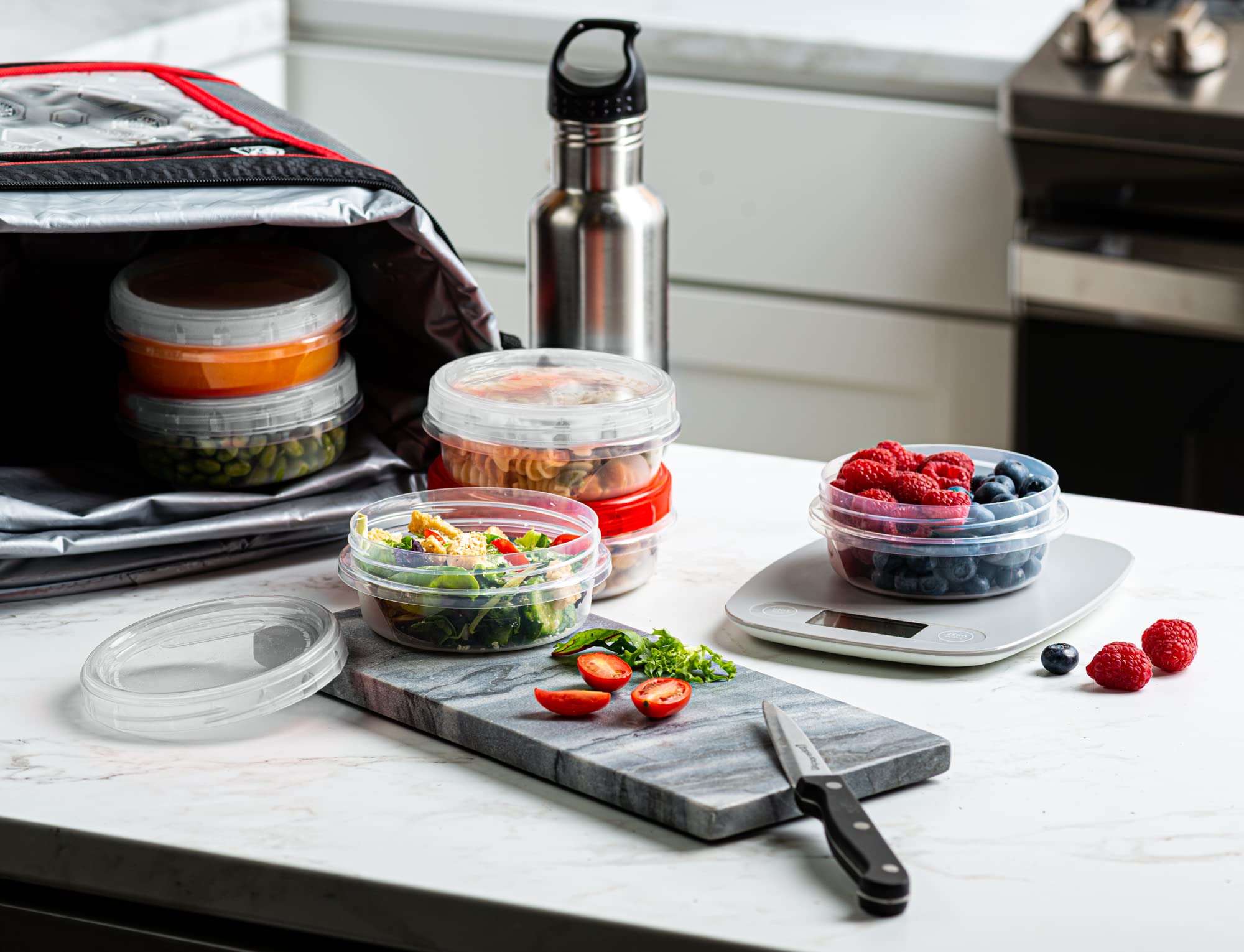 8oz (10 Pack) Clear Plastic Twist Cap Containers with Screw-On Lids - Airtight Food Storage Containers for Freezer, Pantry & Meal Prep | BPA-Free Kitchen Organization Solution