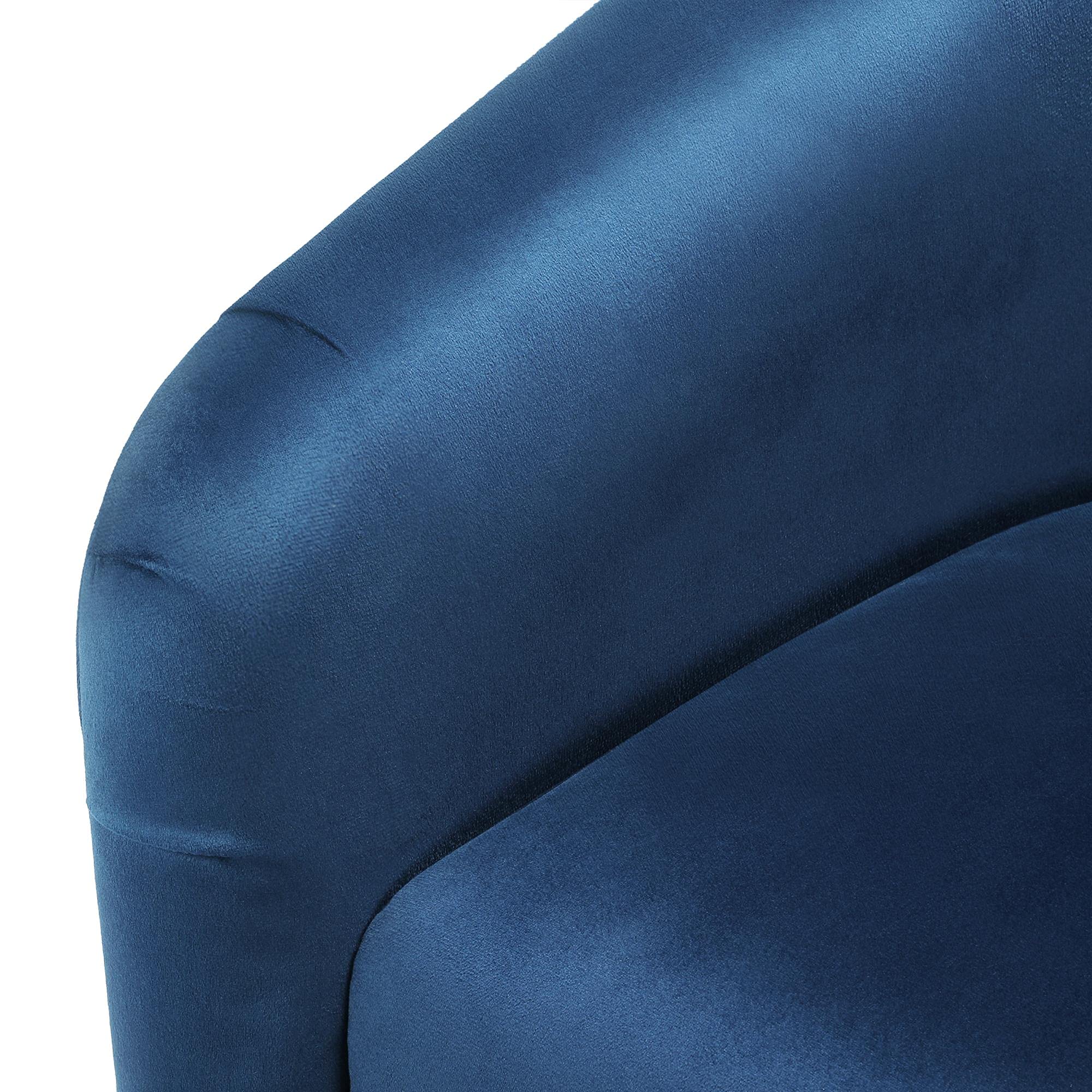 Yaheetech Modern Velvet Barrel Accent Chairs - Set of 2 Soft Padded Club Chairs with Sturdy Metal Legs for Living Room, Bedroom & Home Office - Pagoda Blue - Perfect for Reading Nooks, Lounge Areas & Guest Seating
