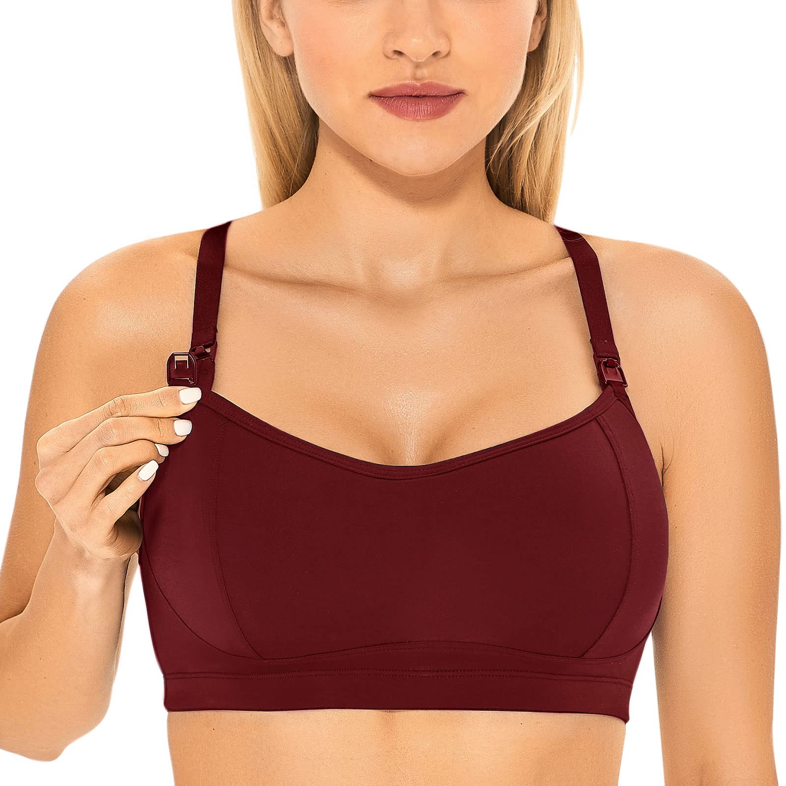 Gratlin Women's Wireless Nursing Bras - Comfortable Maternity & Breastfeeding Sports Bra with Racerback Support - Perfect for Yoga, Gym, and Daily Wear