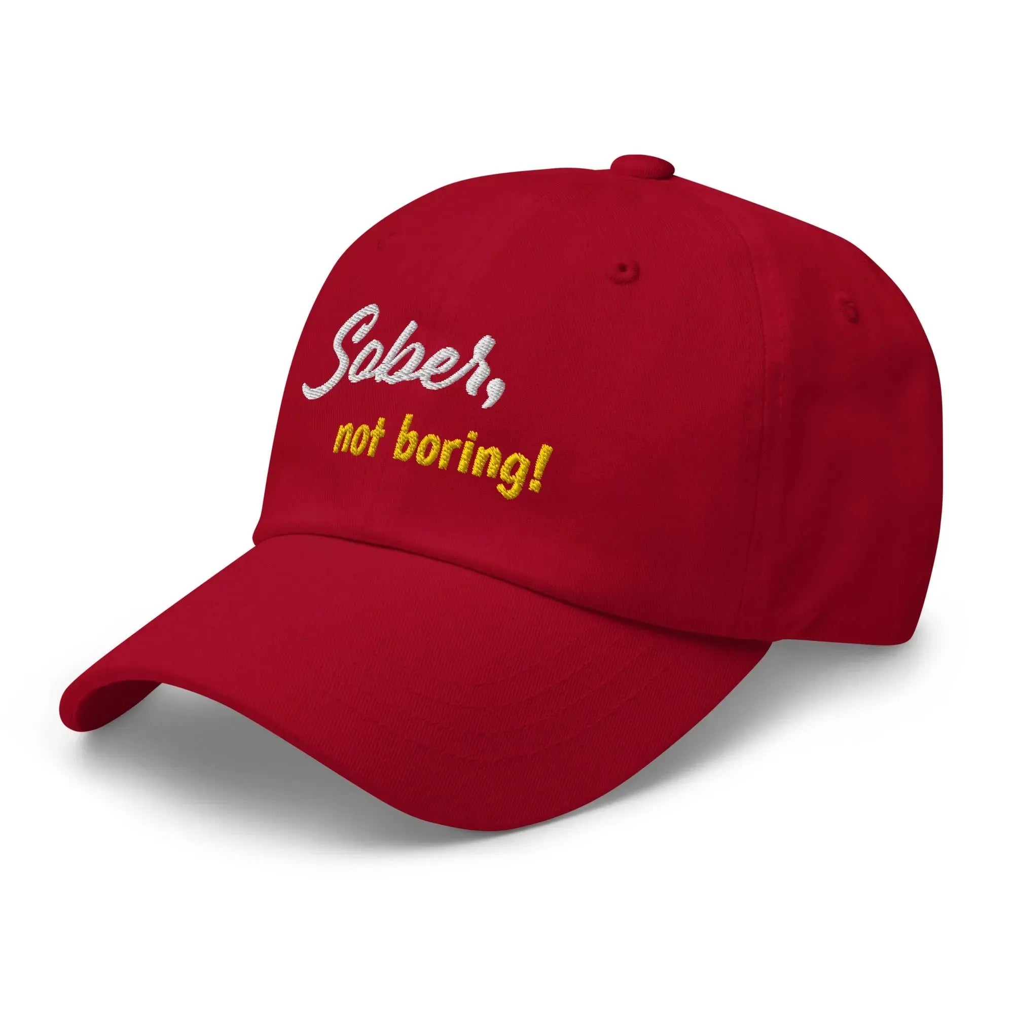Sober Not Boring Embroidered Dad Hat - Stylish Unisex Baseball Cap for Men & Women - Perfect for Outdoor Activities, Sports, and Casual Wear