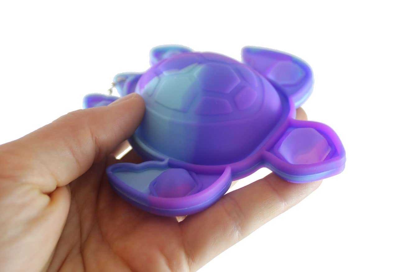 2 Pack Turtle Bubble Pop Fidget Toy - Happy Sad Flip Inside Out Ocean Animal Sensory Stress Relief Toy - Silicone Push Poke Bubble Popper for Anxiety, ADHD & Autism - Perfect for Home, Office & Travel (Random Colors)