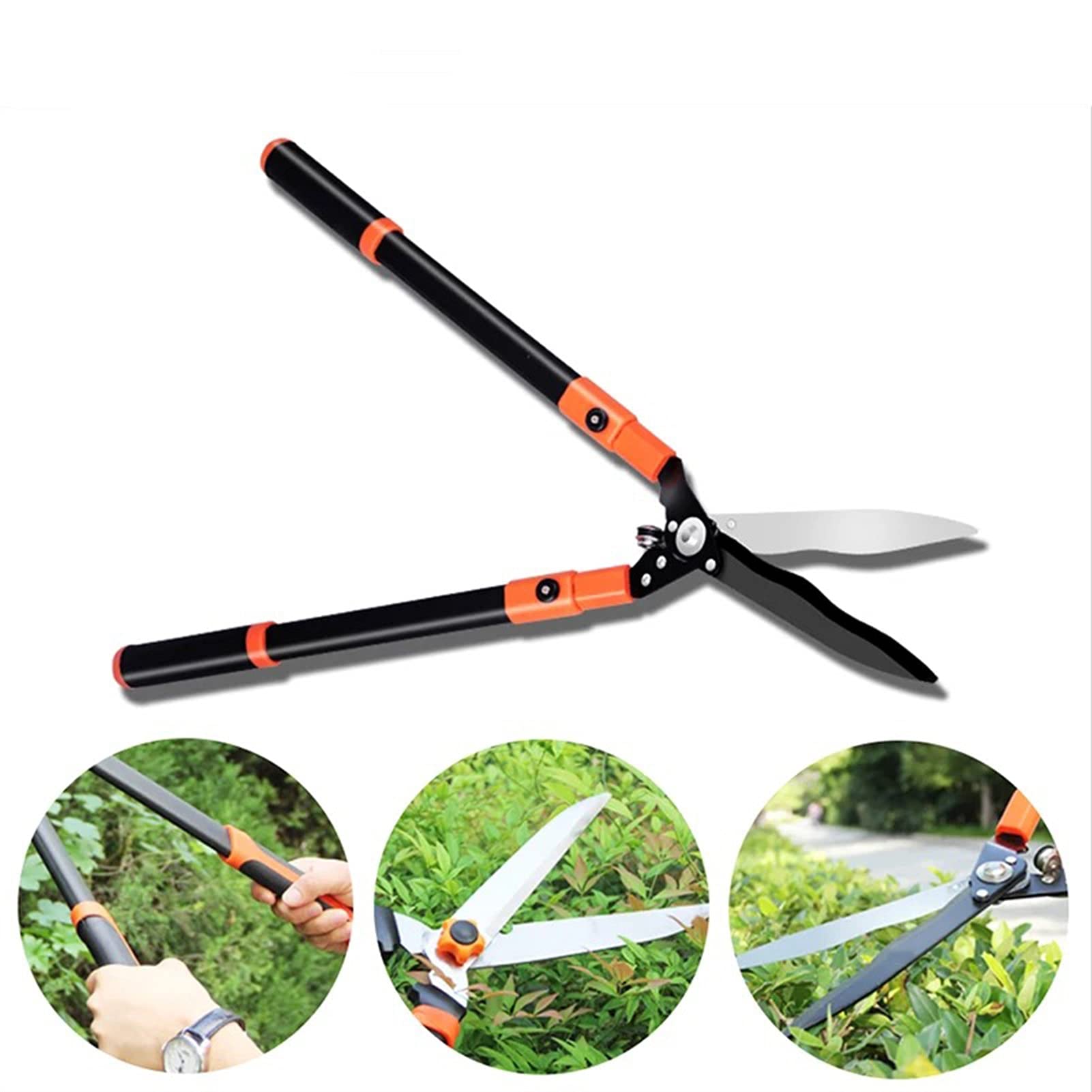 Long Handle Hedge Trimmer, Garden Pruning Shears, High Branch Cutter - Non-Telescopic Lawn Care Tool for Shaping Hedges, Bushes & Trees - Perfect for Home Gardening, Landscaping & Yard Maintenance
