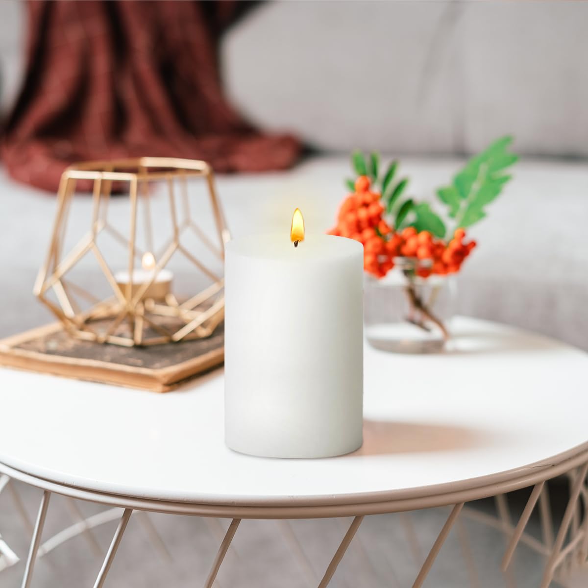 6 Pack Dripless White Pillar Candles - Unscented 2.75x4
