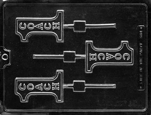 Cybrtrayd Sports Chocolate Candy Mold - Football, Basketball & Soccer Coach Lollipop Silicone Mold for DIY Candy Making - Perfect for Birthday Parties, Team Treats & Sports Theme Events