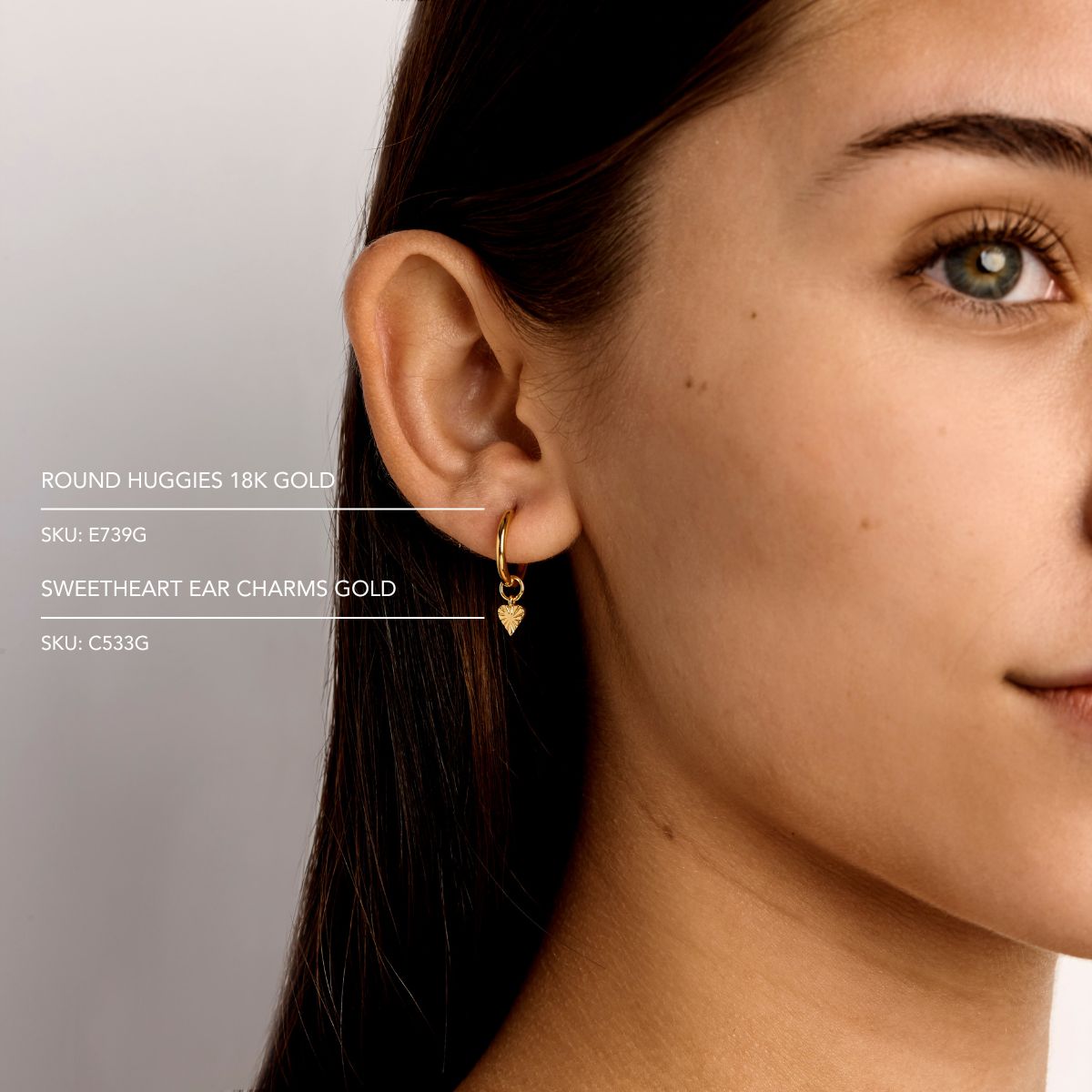 18K Gold Round Huggie Hoop Earrings for Women - Minimalist Everyday Jewelry for Work & Date Night
