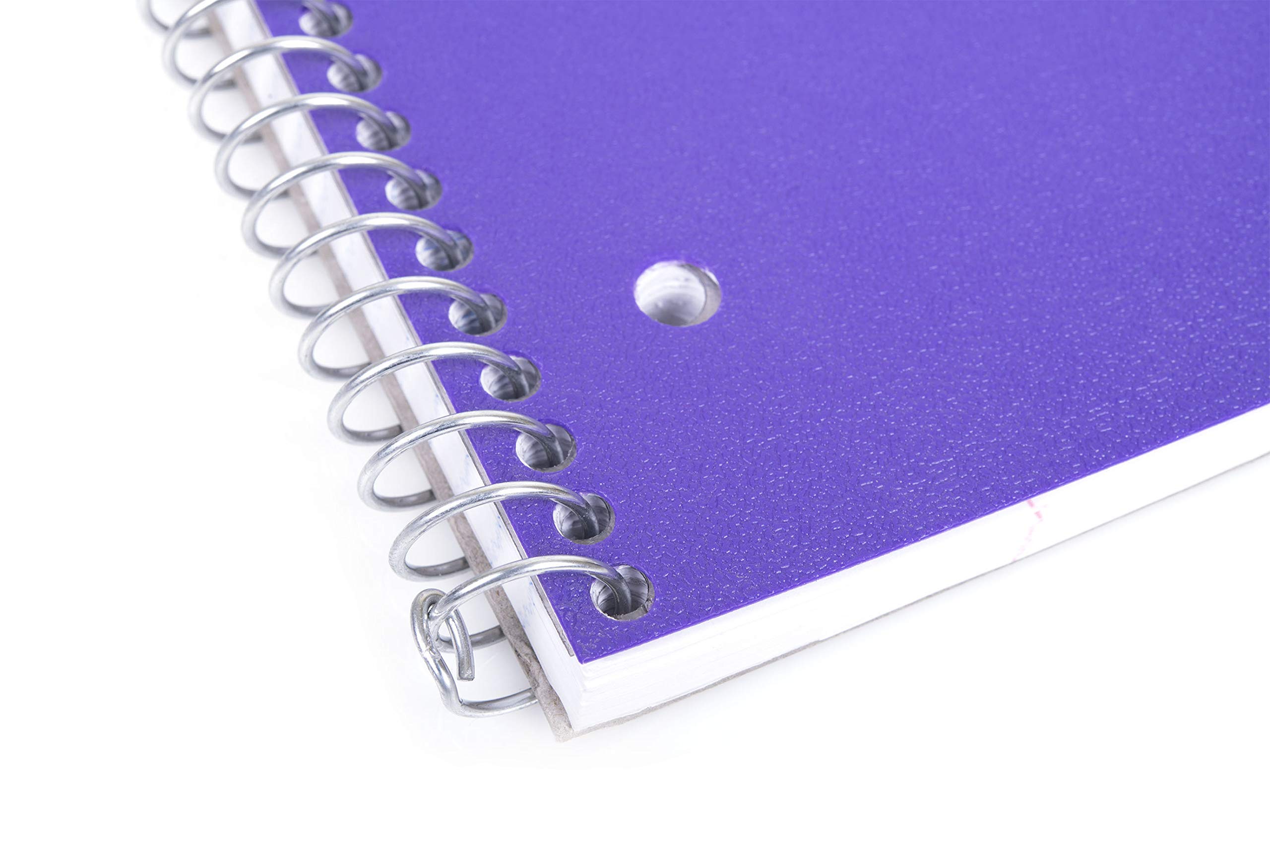 Mintra Durable Spiral Notebook 1 Subject - 12 Pack College Ruled Purple Notebooks, 100 Sheets with Poly Pocket & Moisture Resistant Cover for School, Office, Business Professionals | Perfect for Note Taking, Journaling & Project Planning
