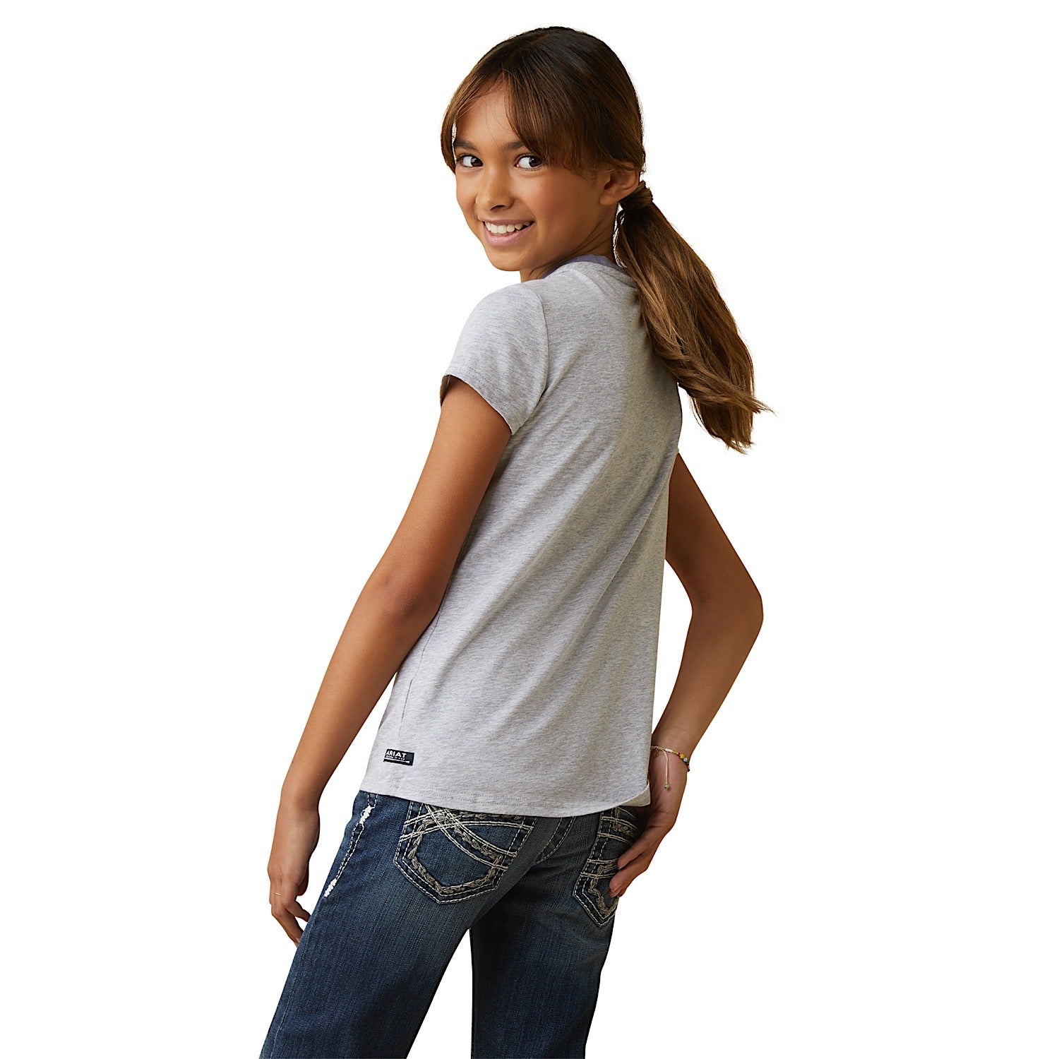 Ariat Youth Imagine Short Sleeve T-Shirt - Heather Grey - Comfortable Cotton Tee for Kids Outdoor Activities & Casual Wear