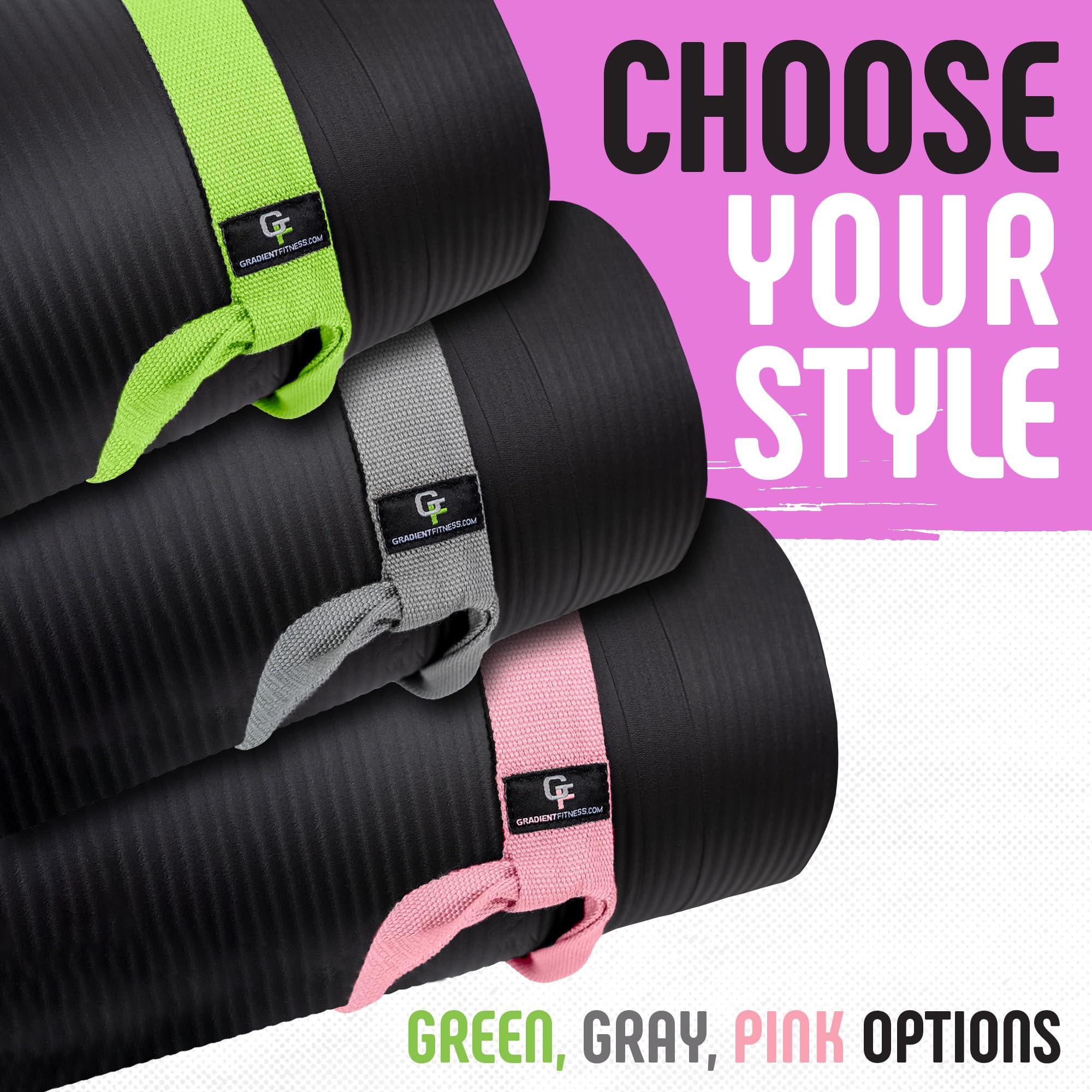 Gradient Fitness Premium Yoga Mat Strap - Non-Slip Yoga Mat Carrier & Holder for Travel, Gym, Studio - Durable Yoga Accessories for Easy Transport (Mat Not Included) - Perfect for Yoga Classes, Pilates, and Outdoor Workouts