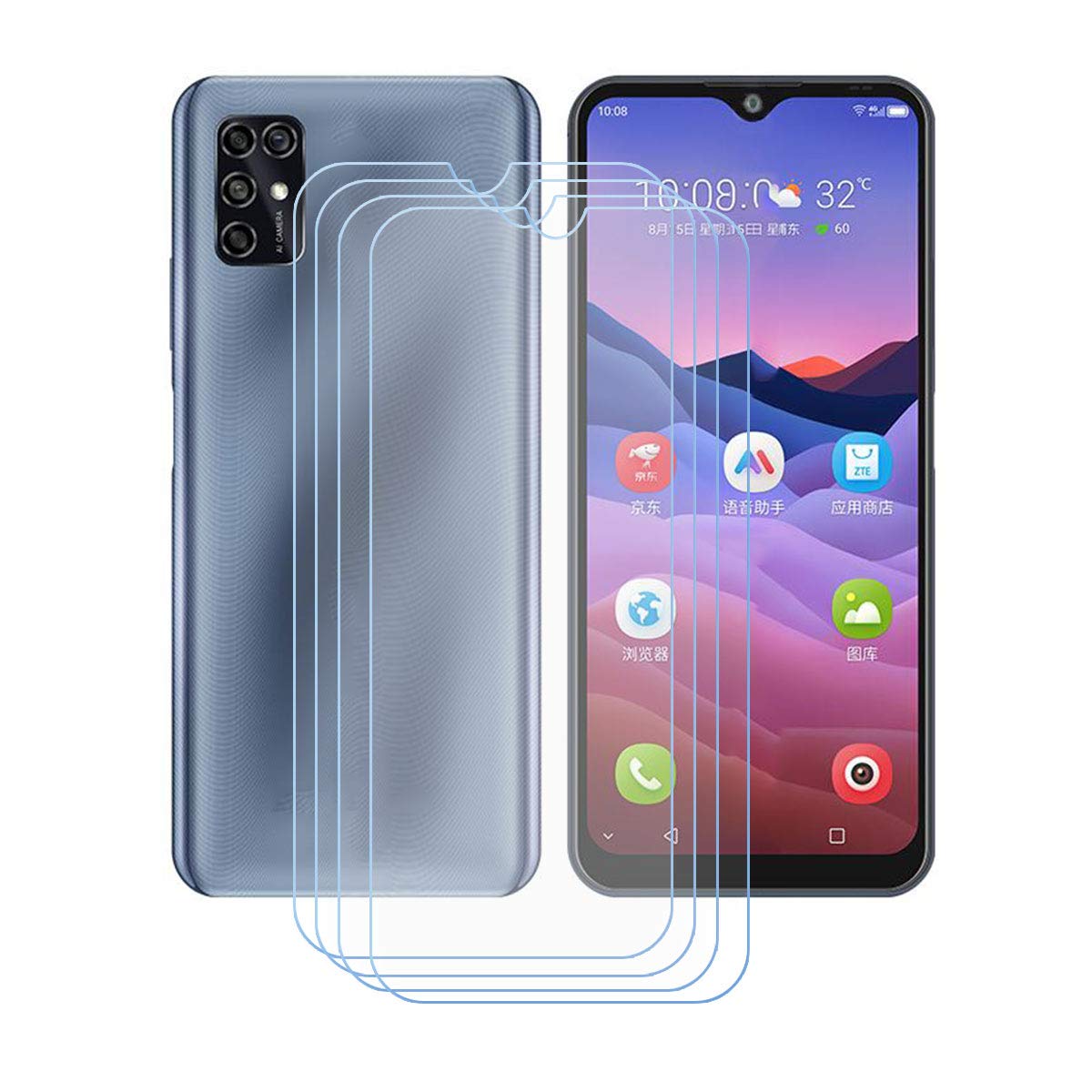 ZTE Blade V20 Screen Protector 4-Pack - HD Clear Tempered Glass for Daily Protection