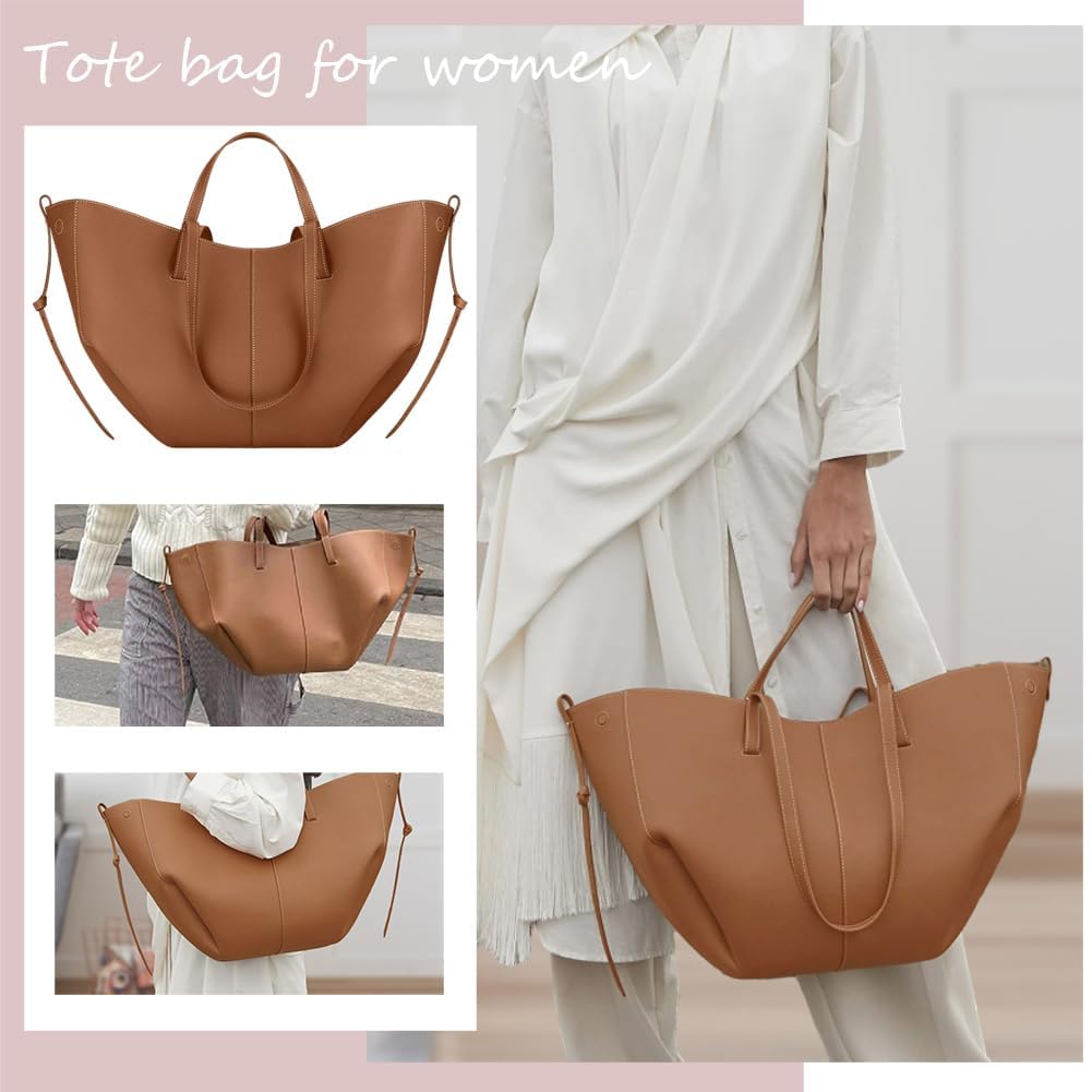 2024 Stylish Leather Tote Bags for Women - Large Work Handbag with Detachable Purse, Underarm & Dumpling Bag | Perfect for Office, Travel & Daily Use