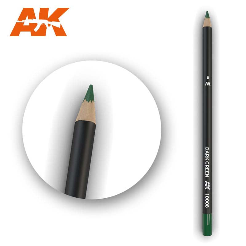 AK Weathering Pencil Dark Green - Realistic Rust & Patina Effect for Scale Models, Miniatures & DIY Crafts - Perfect for Model Trains, Warhammer & Cosplay Props