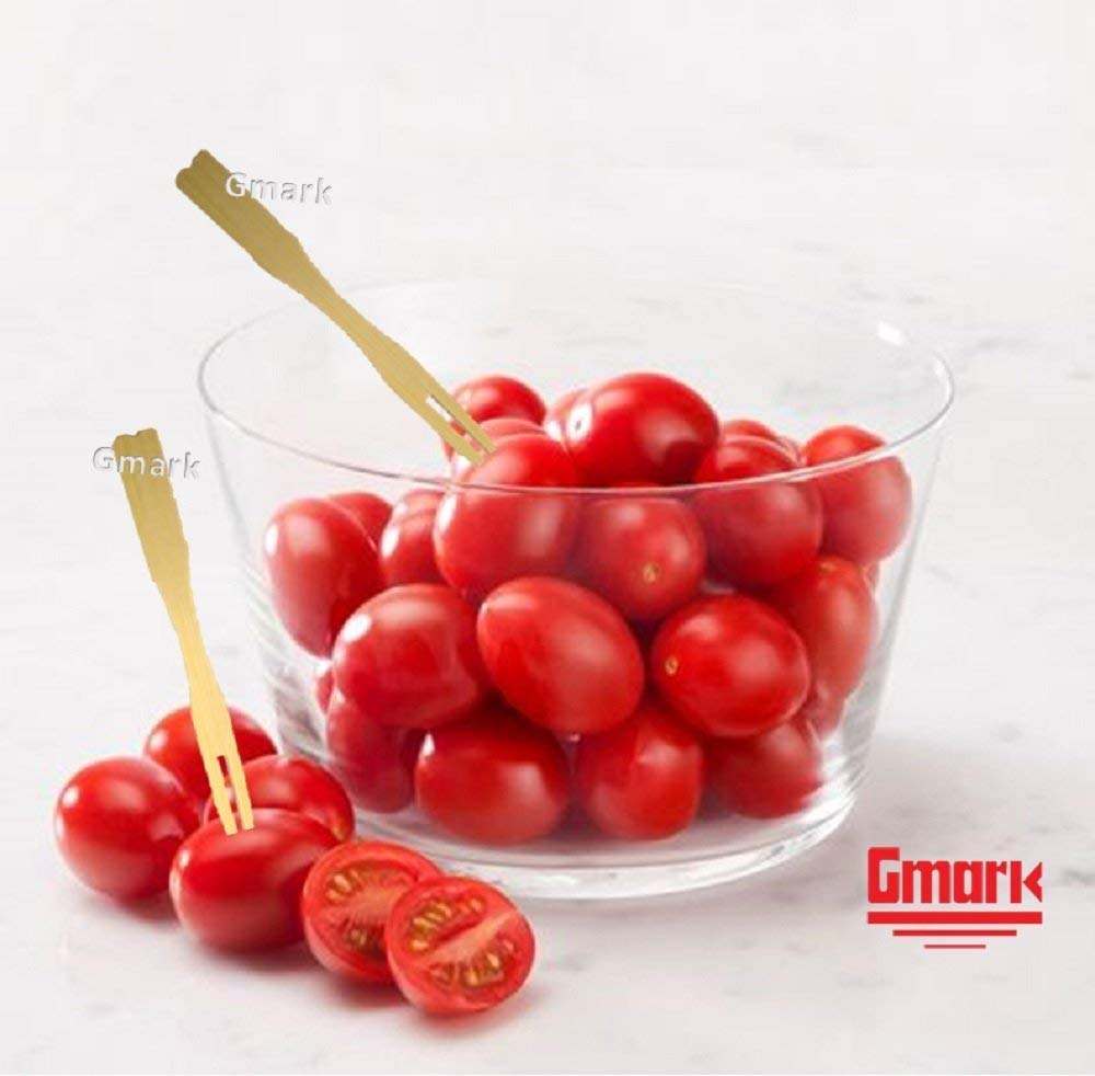 Eco-Friendly Bamboo Forks 3.5 Inch - 110 Pack | Mini Food Picks, Cocktail Forks & Party Utensils | Perfect for Appetizers, Fruits, Pastries & Desserts | Ideal for Cocktail Parties, Buffets & Catering Events | GM1031A