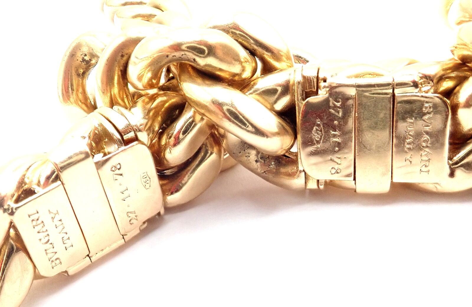 Authentic Bvlgari Bulgari 18k Yellow Gold Curb Link Long Necklace Set - Luxury Italian Jewelry for Women, Perfect for Weddings & Special Occasions