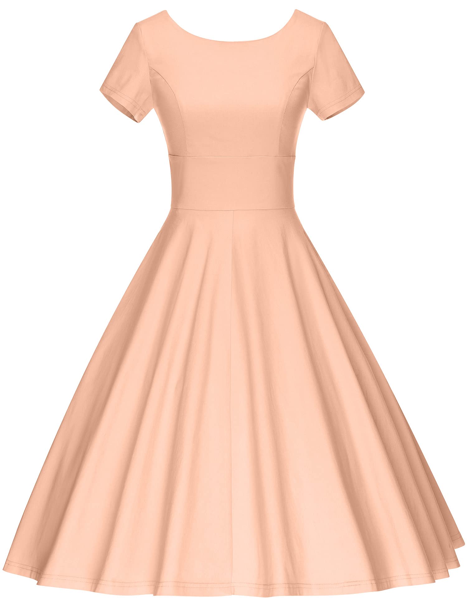 Vintage 1950s Women's Cocktail Dress - Short Sleeve Stretchy Party Dress with Pockets | Retro Swing Dress for Evening Parties, Weddings & Special Occasions