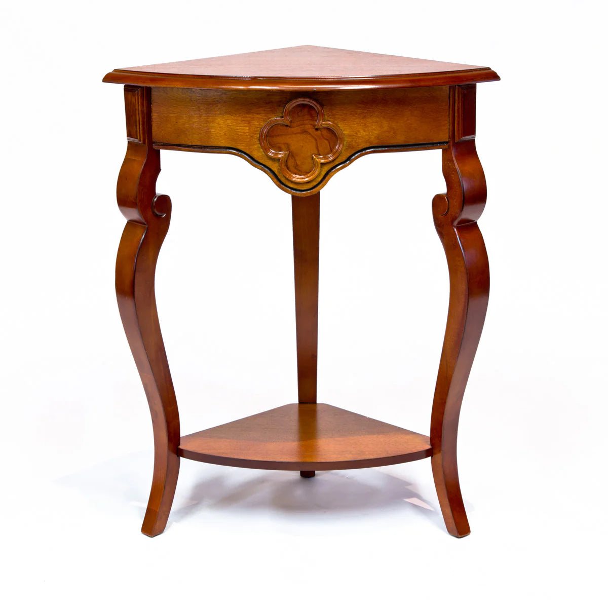 Solid Wood Corner Table with Cherry Finish - Rustic Home Decor for Living Room, Bedroom, or Office by All Things Cedar
