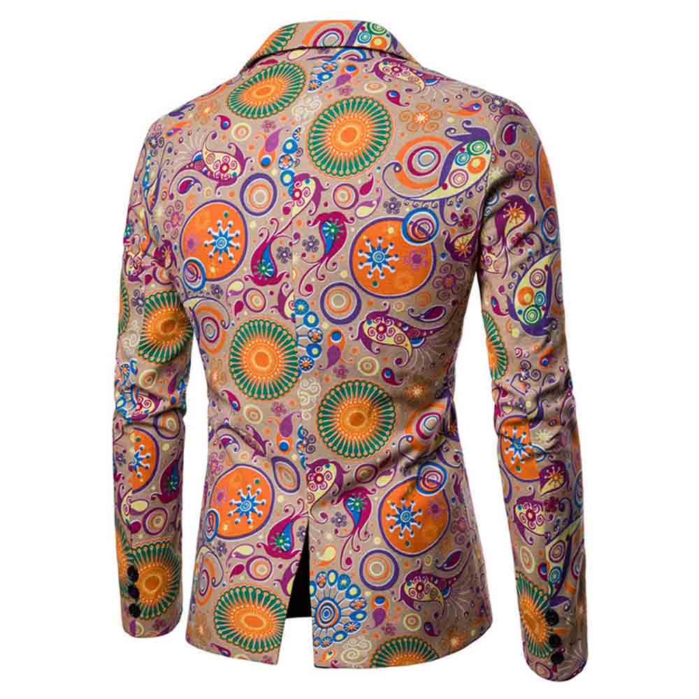 Men's Floral Printed Casual Suit Jacket Blazer Coat - Perfect for Weddings, Parties, and Business Casual Outfits