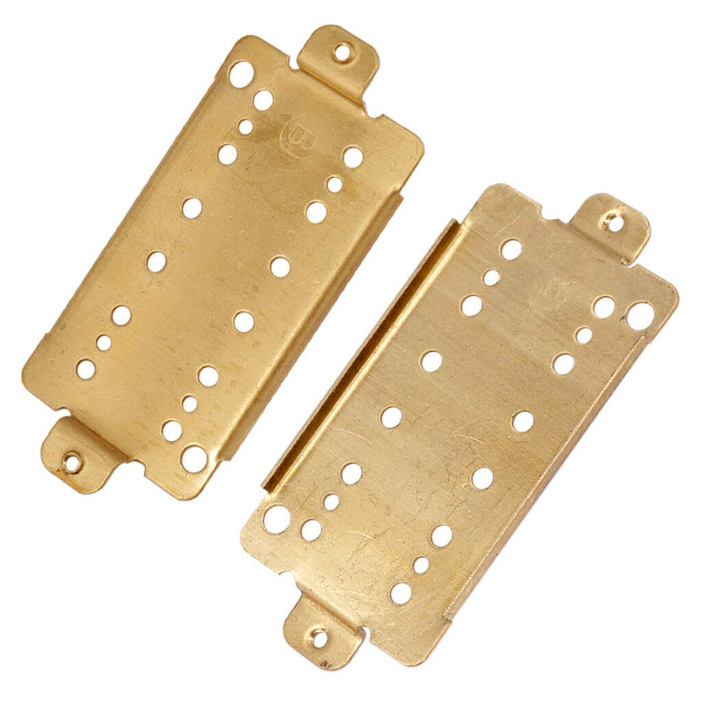 2-Pack Electric Guitar Double Coil Pickup Baseplate - 50mm Short Legs Brass for Gibson, Fender & More | Perfect for DIY Guitar Repair & Custom Upgrades