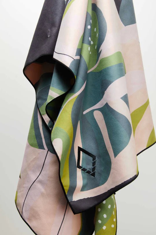 Nomadix Ultralight Towel - Quick Dry, Compact & Lightweight Travel Towel for Camping, Hiking, Beach & Gym - Monstera Green & Pink