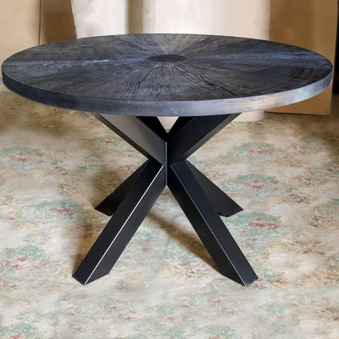 Heavy Duty 28 Inch Metal Table Base for Coffee & Dining Tables - Sturdy Desk Legs for Glass, Marble, Wood Table Tops - Perfect for Home, Kitchen & Office Furniture (Black) | Modern Living Room, Restaurant & Workspace Decor
