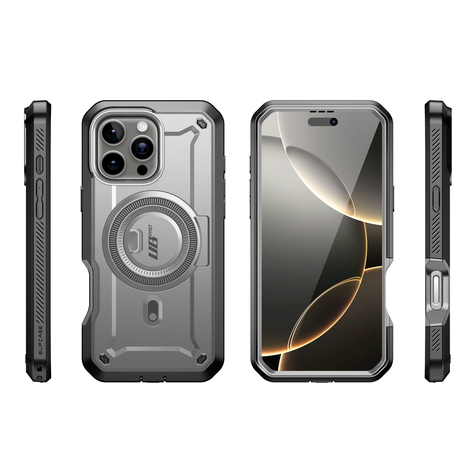 iPhone 16 Pro 6.3 Inch Unicorn Beetle Pro Mag Rugged MagSafe Case - Titan Gray | Shockproof Protective Cover for Outdoor, Work & Daily Use