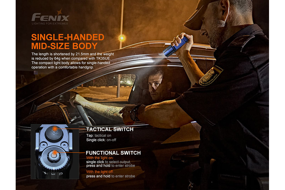 Fenix TK35UE V2.0 2000 Lumen Rechargeable Tactical Flashlight - Open Box - Perfect for Camping, Hiking & Emergency Preparedness