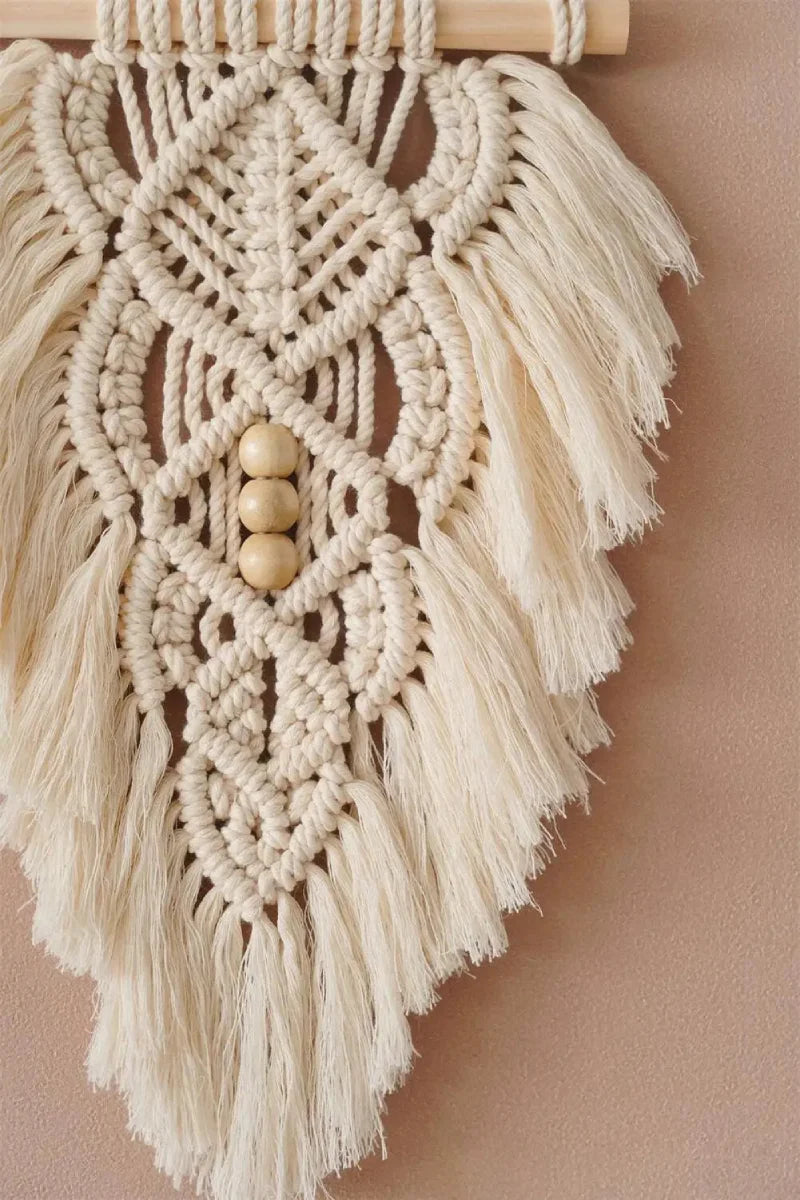 Handmade Willow Weave Macramé Leaf Wall Hanging Tapestry - Boho Home Decor for Living Room, Bedroom, Nursery & Dorm